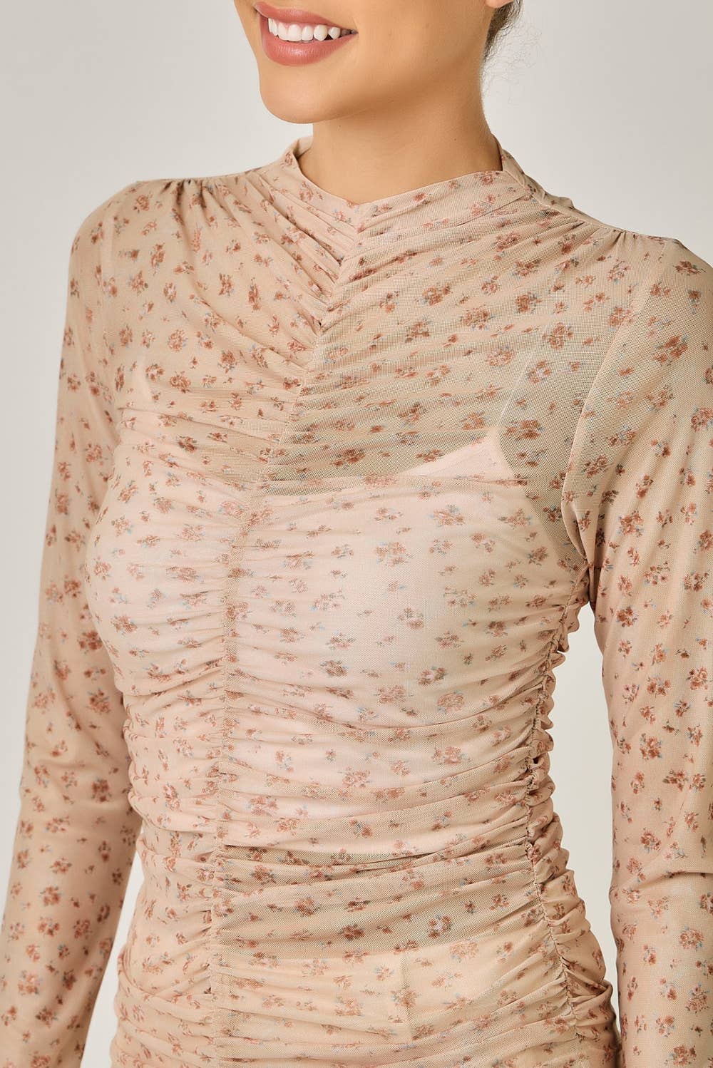 Ditsy Floral Mock Neck Top