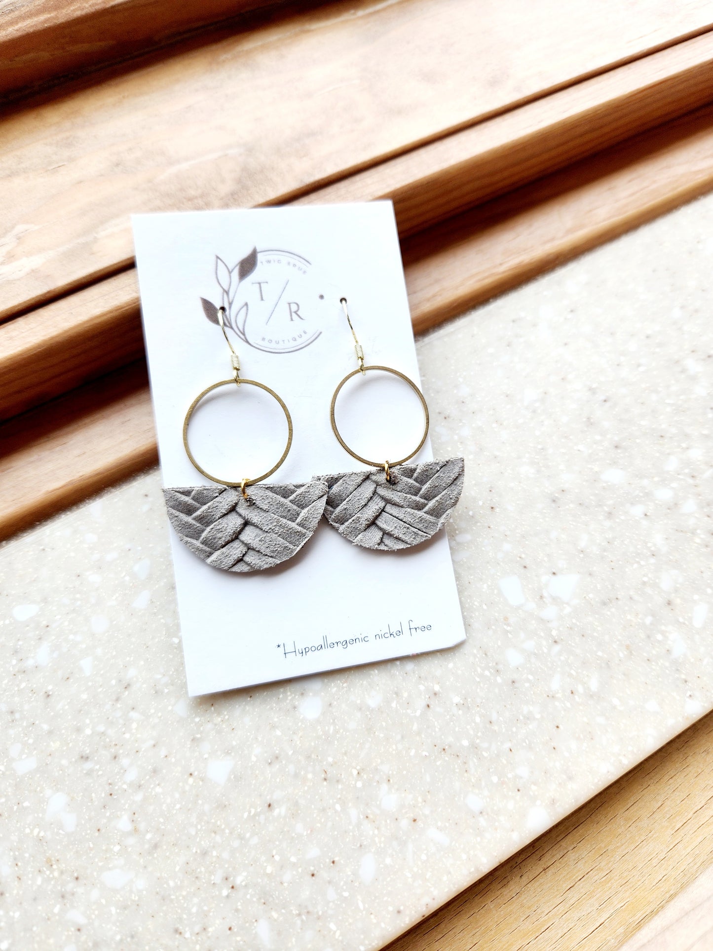 Mallory| Genuine leather dangle earring