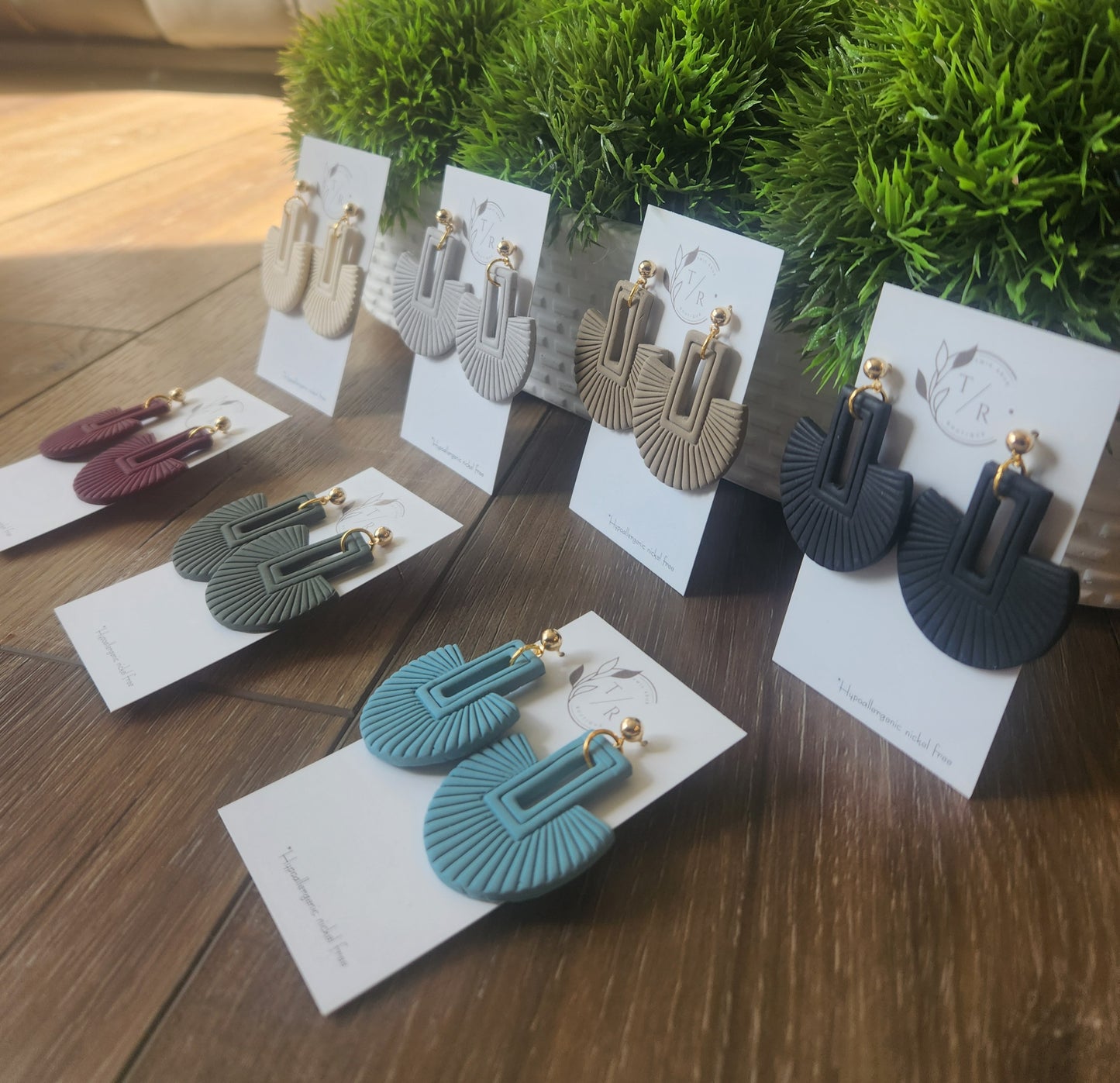 Finley| Embossed Clay dangles