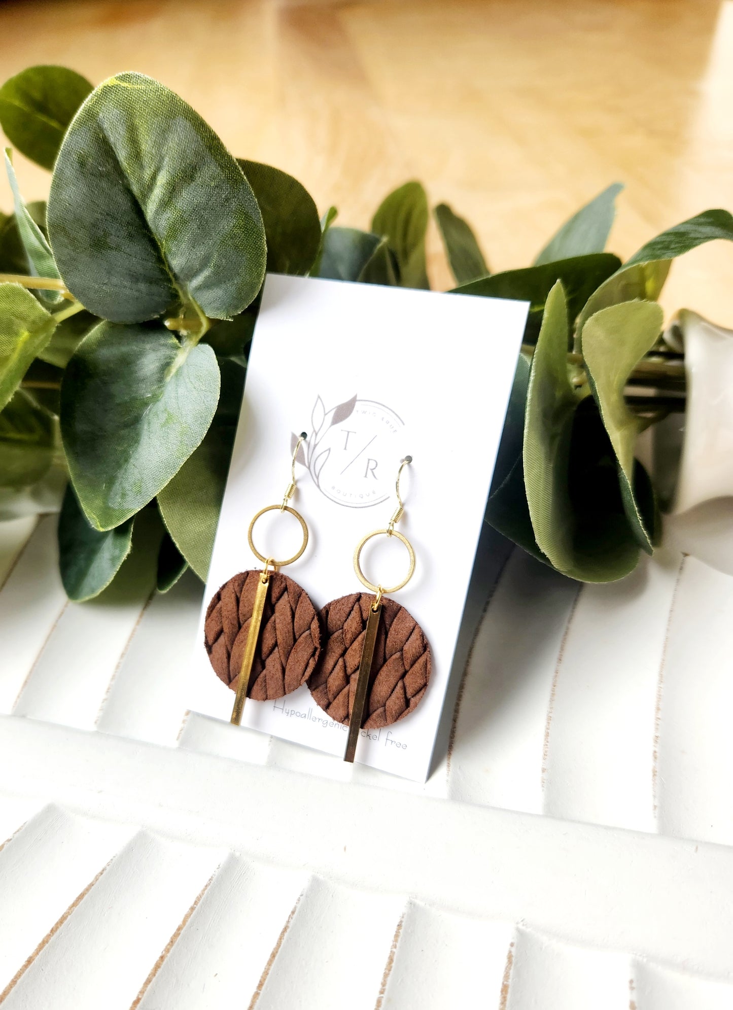 Greta |Braided leather dangles