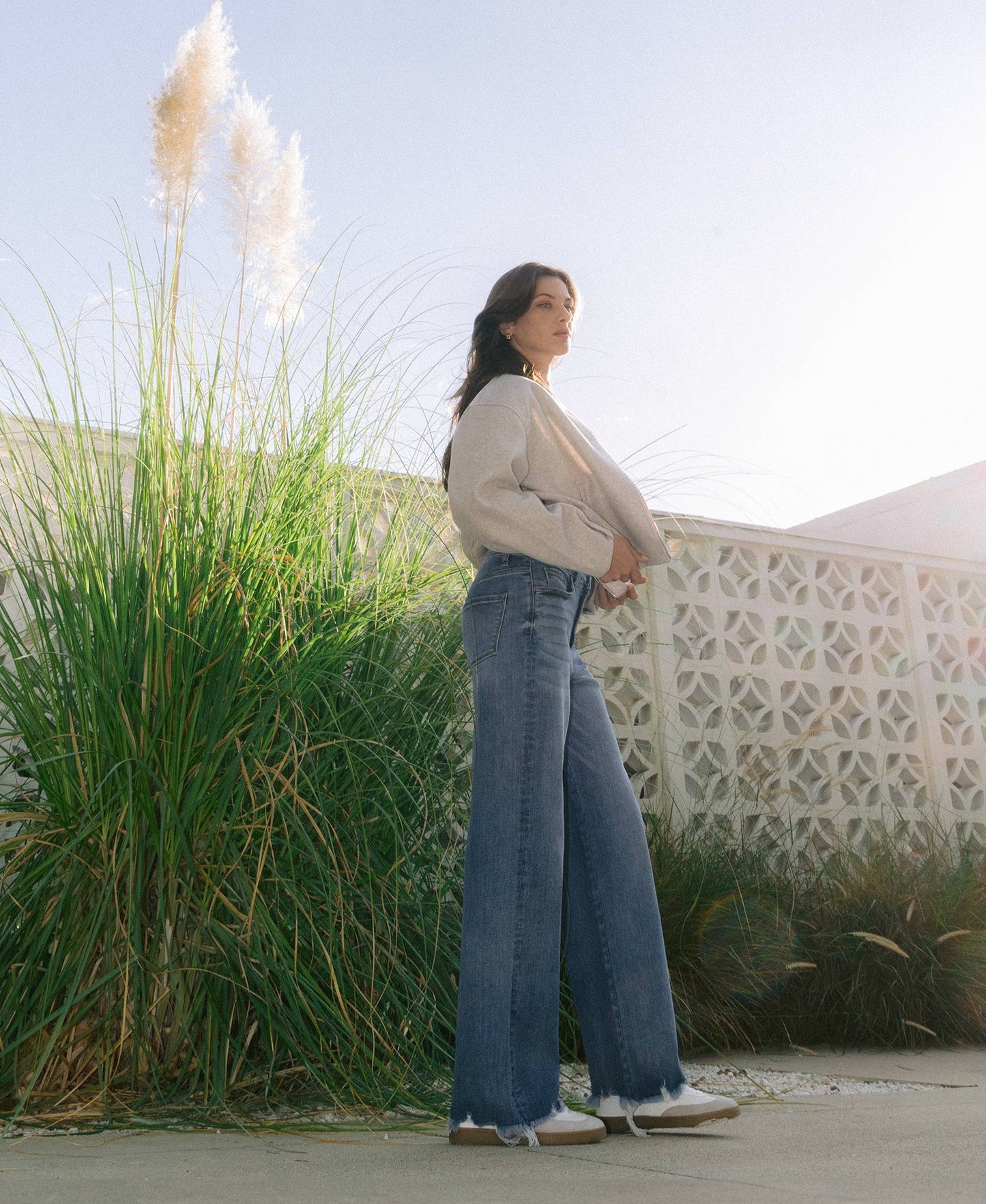 Vervet Tummy Control Raw Hem Jeans