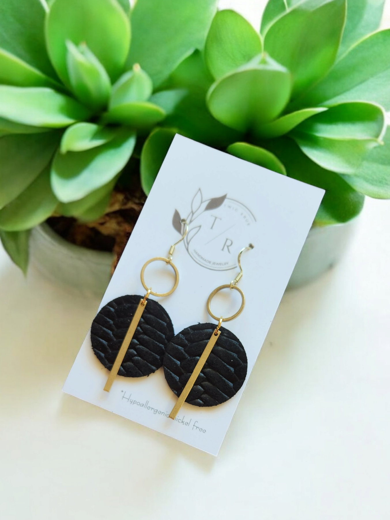 Greta |Braided leather dangles