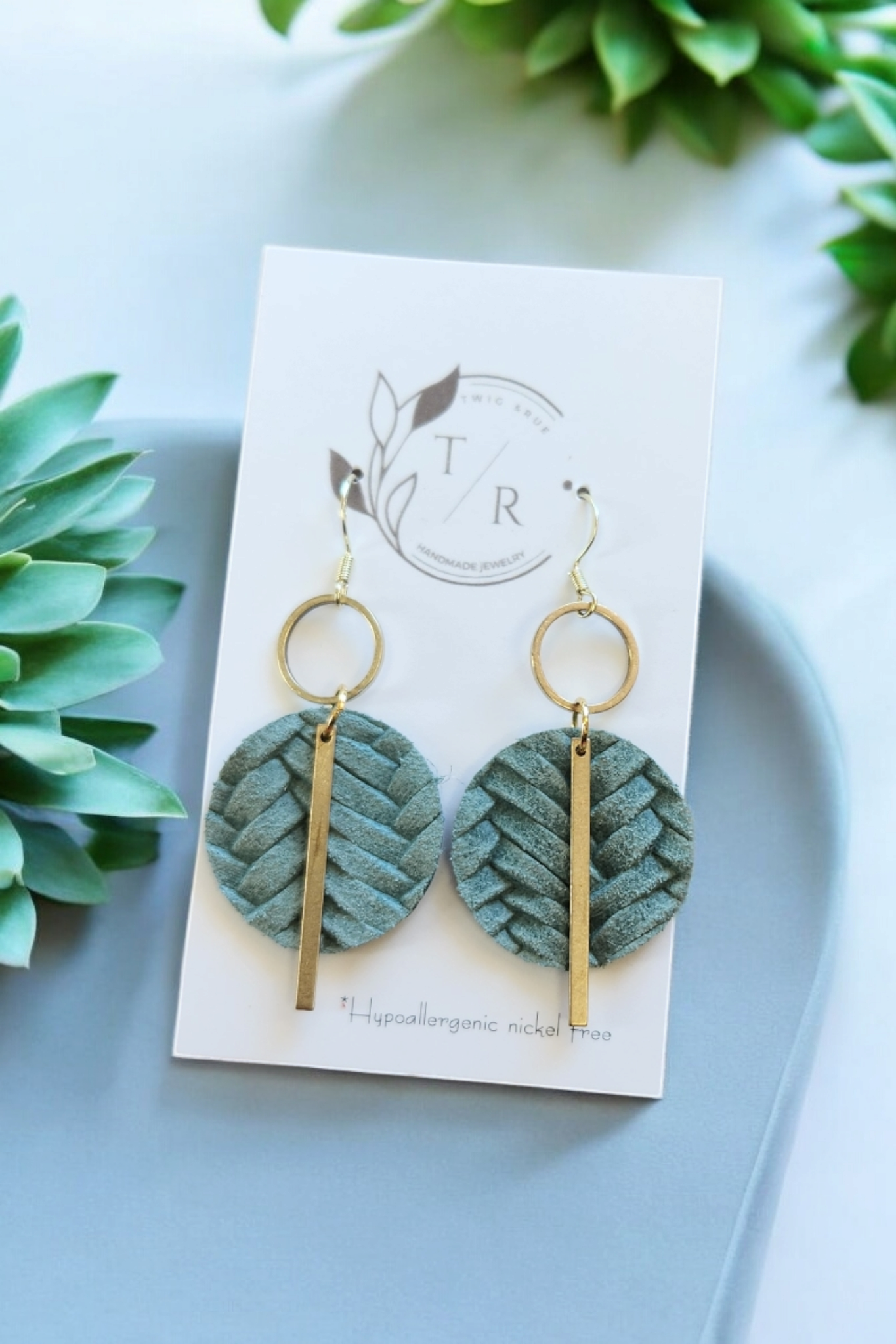 Greta |Braided leather dangles