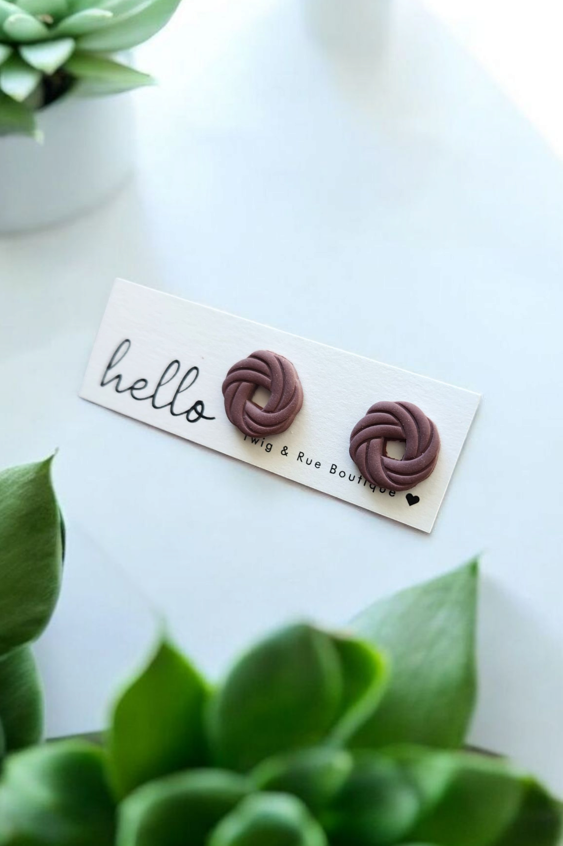 Clay knot studs