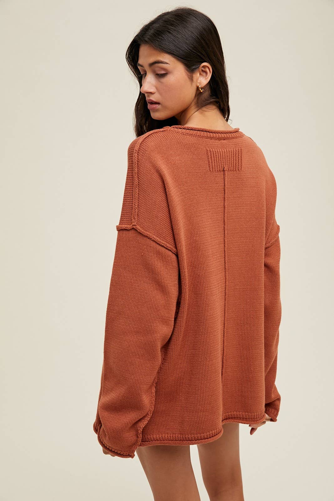 Pullover Sweater- Brick