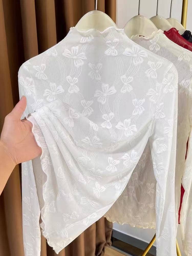 Mesh bowlong sleeve L