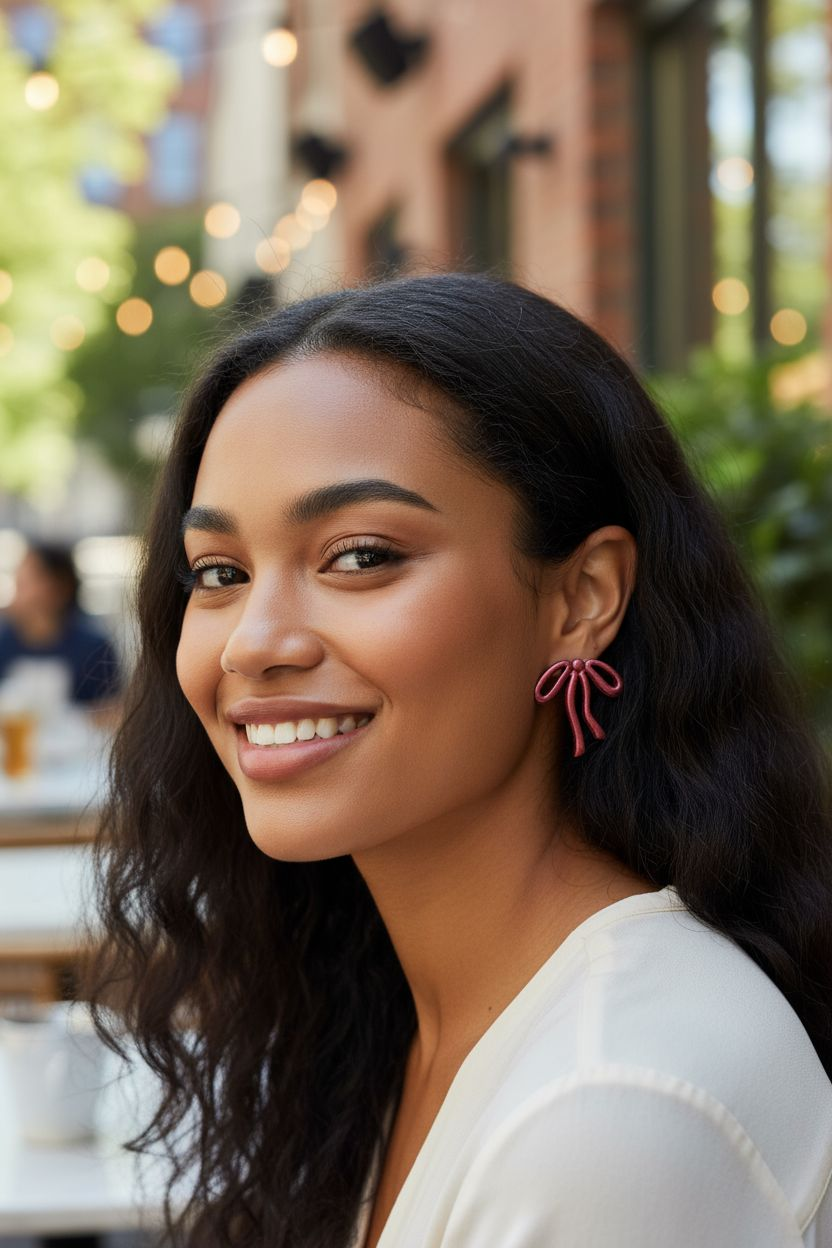 Bow stud earrings