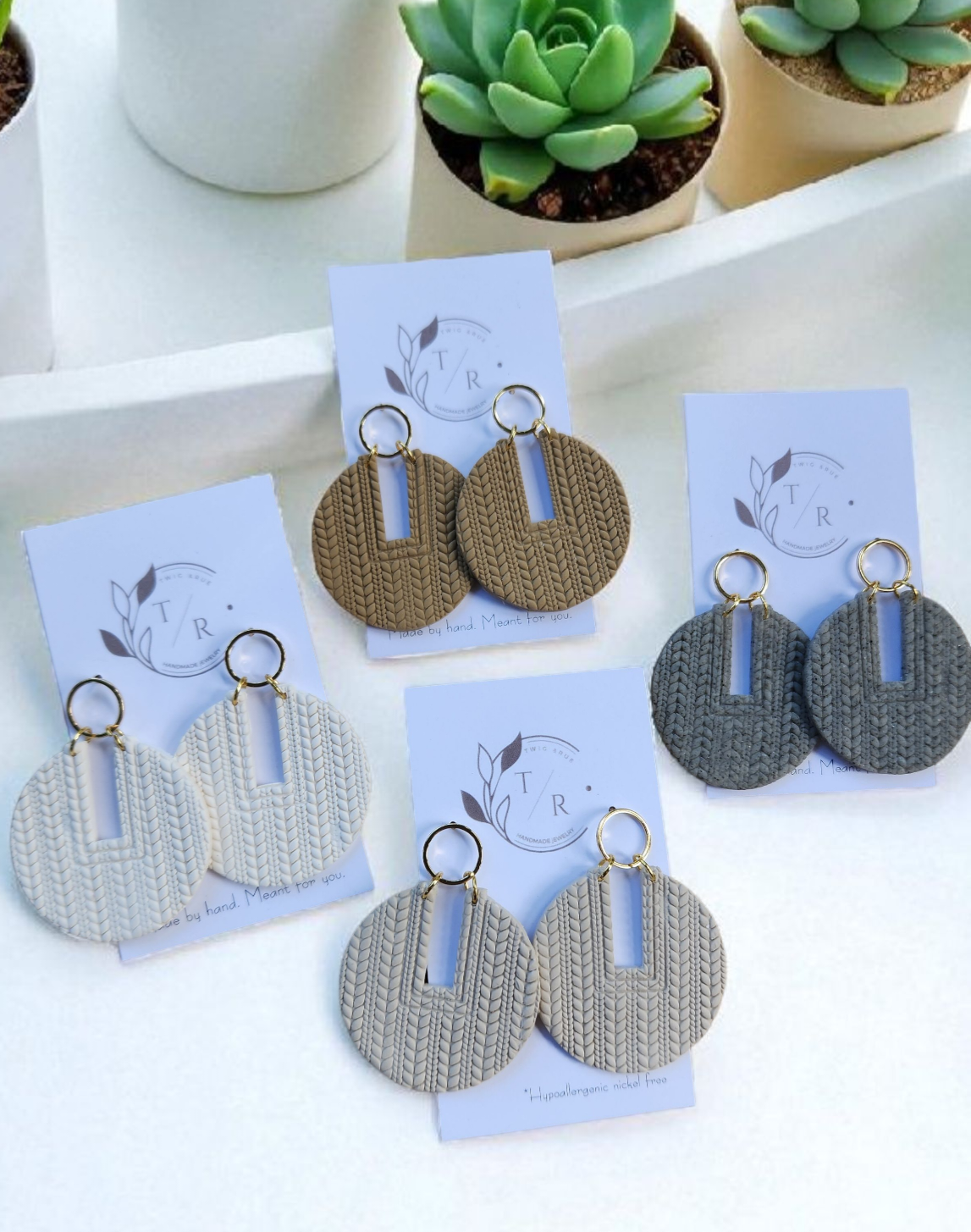 Cora| Clay and Gold statement earring