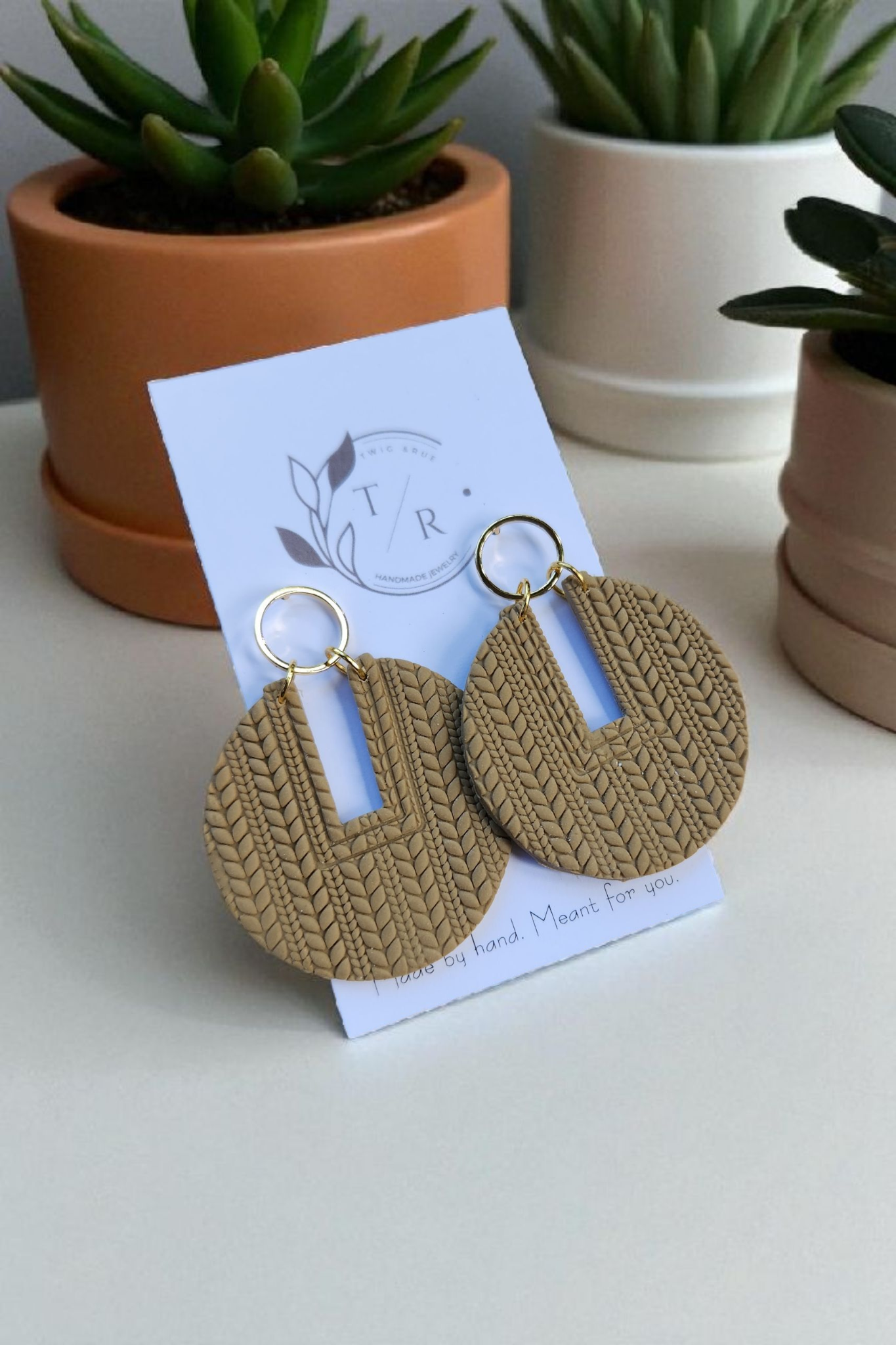 Cora| Clay and Gold statement earring