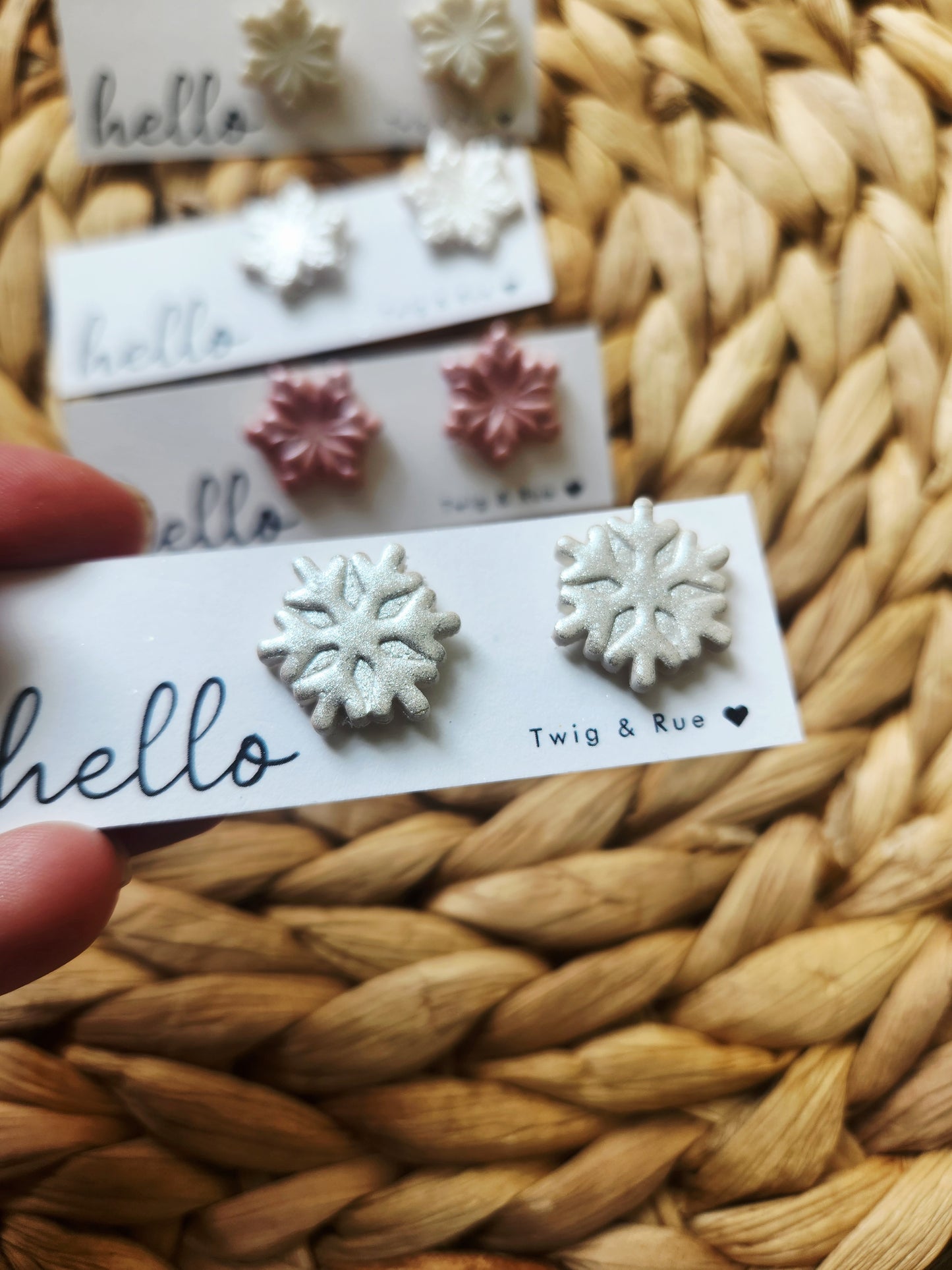 Snowflake stud earrings