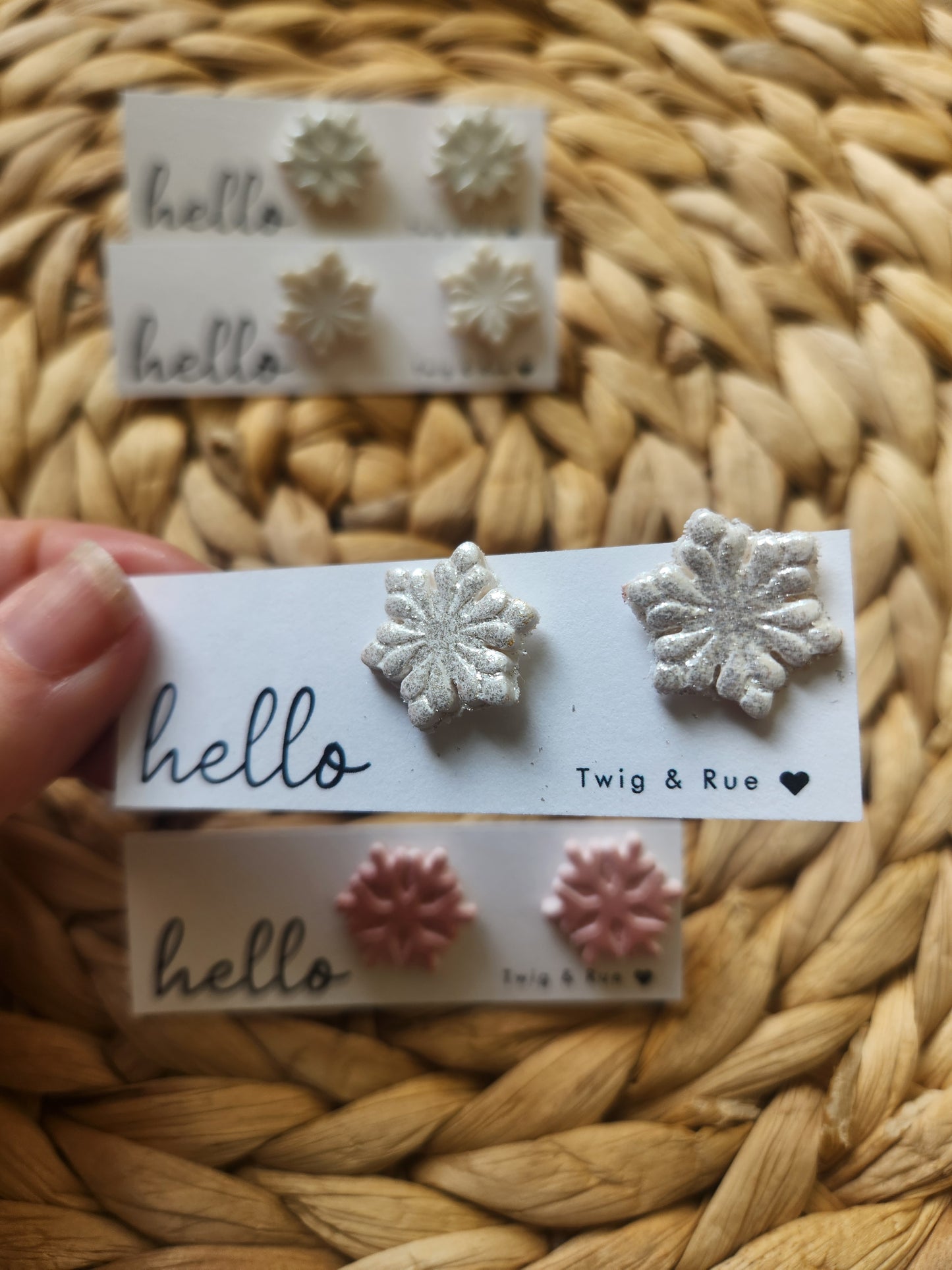 Snowflake stud earrings