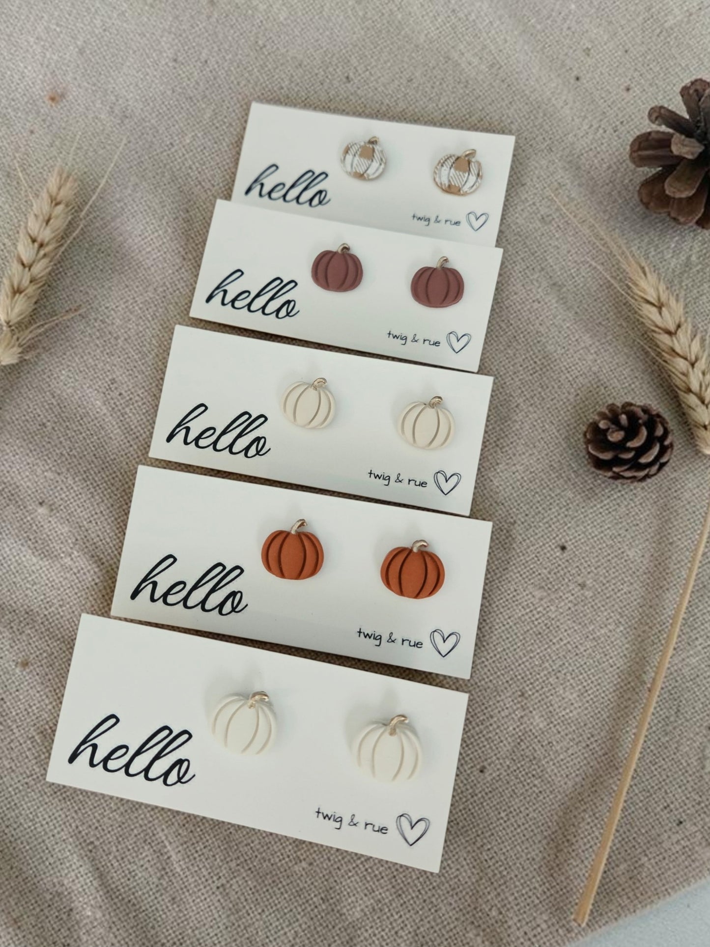 Pumpkin clay studs