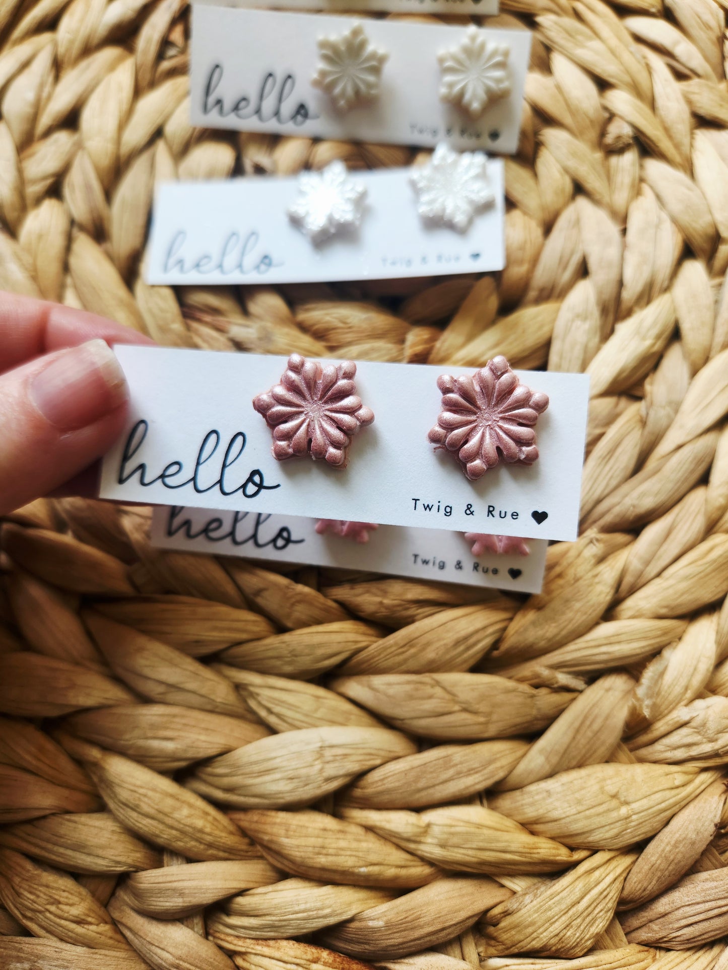 Snowflake stud earrings
