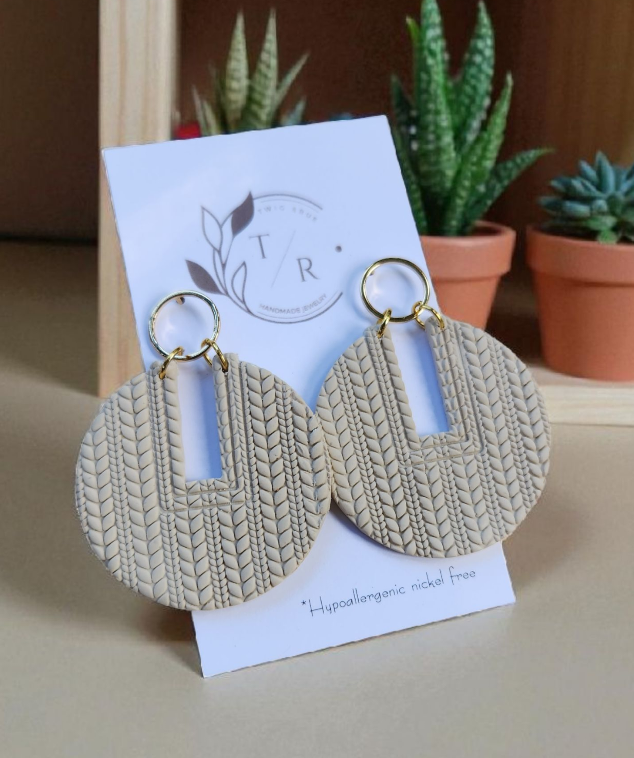 Cora| Clay and Gold statement earring