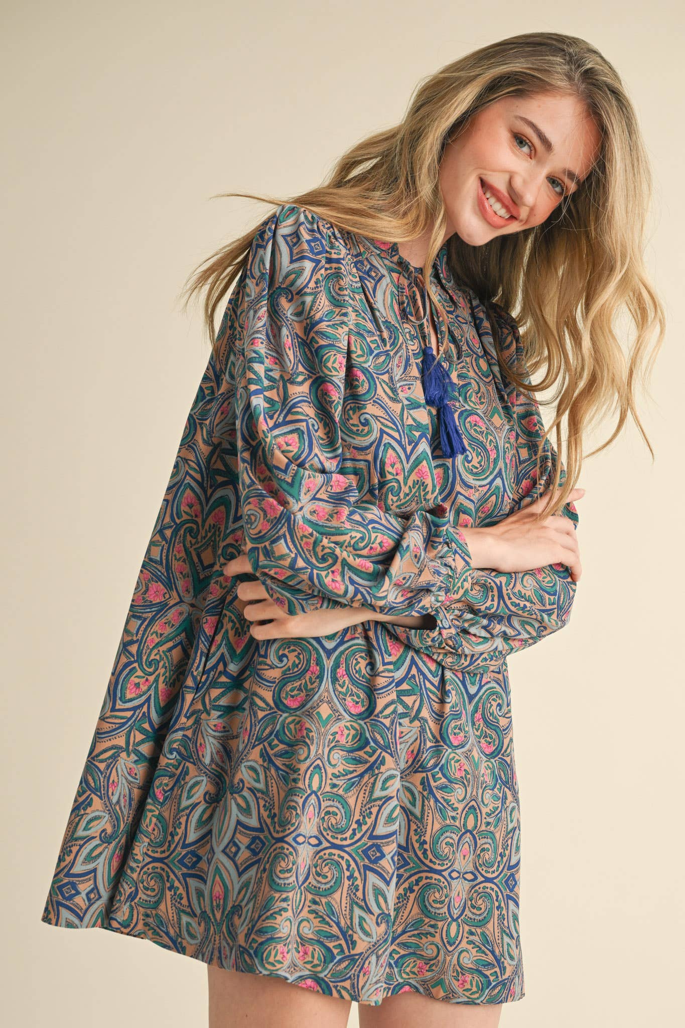 Printed mini dress