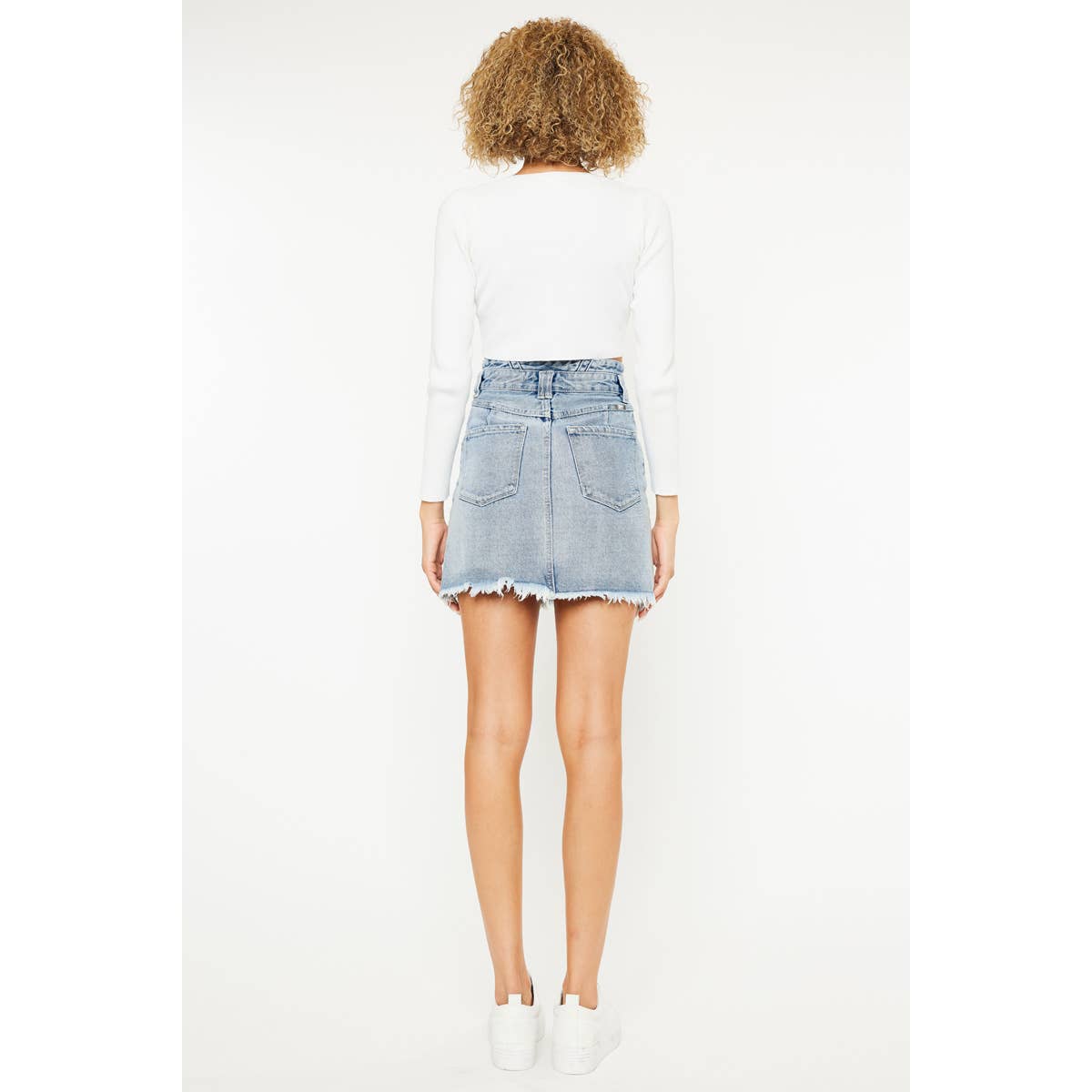 Kancan high rise jean skirt