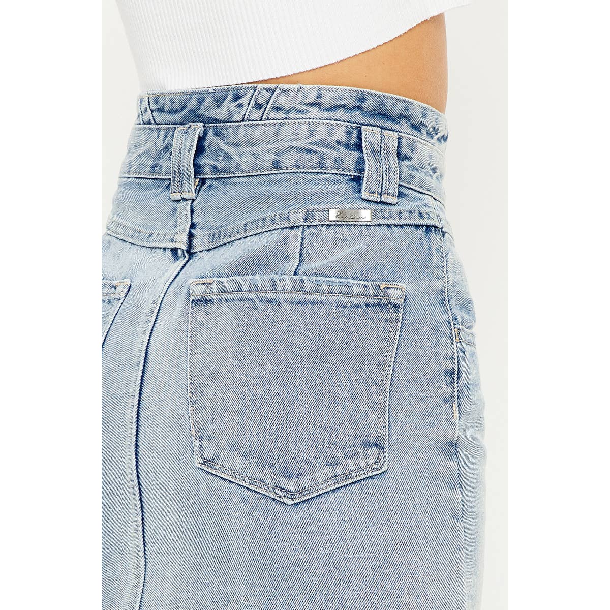 Kancan high rise jean skirt