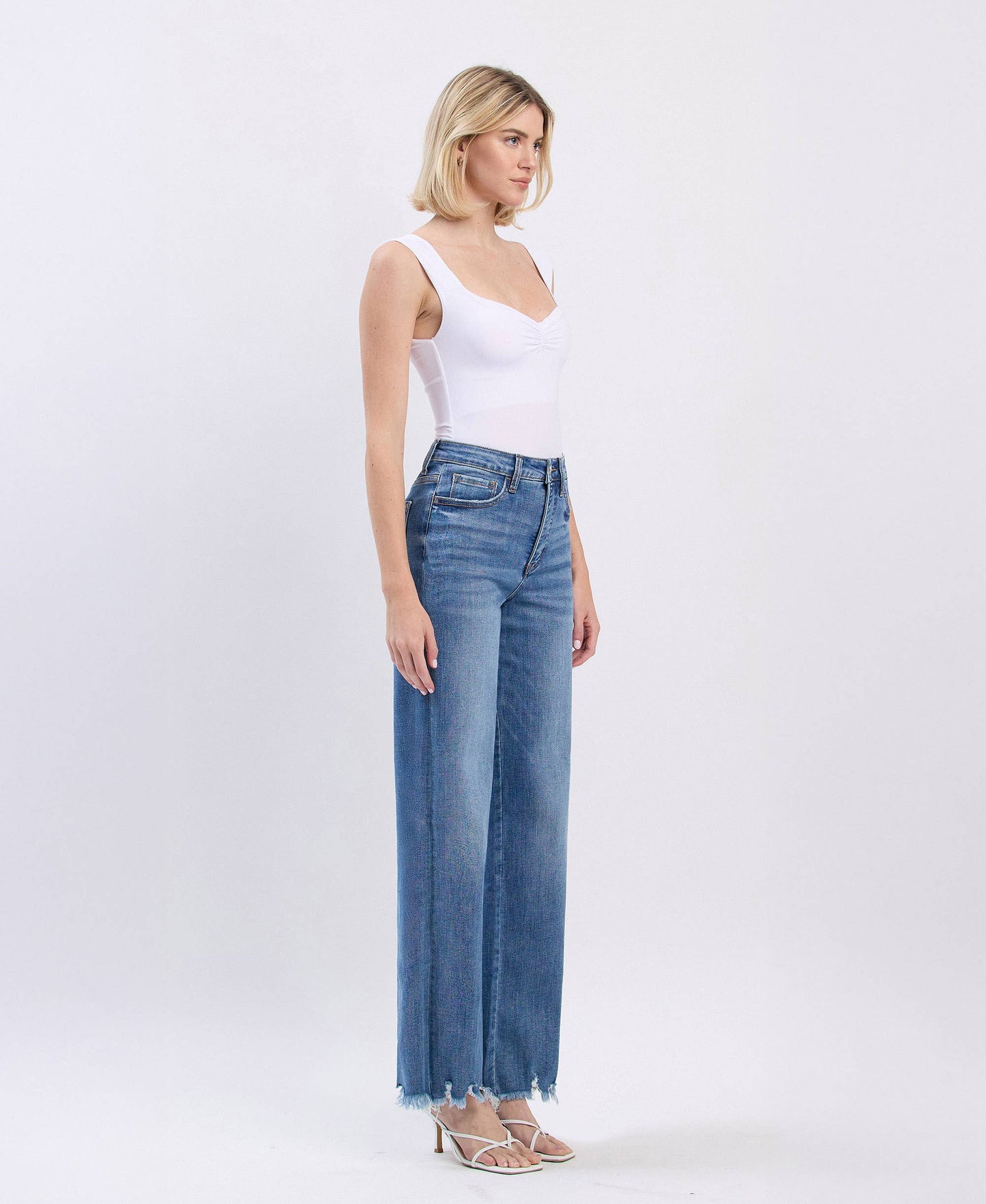 Vervet Tummy Control Raw Hem Jeans