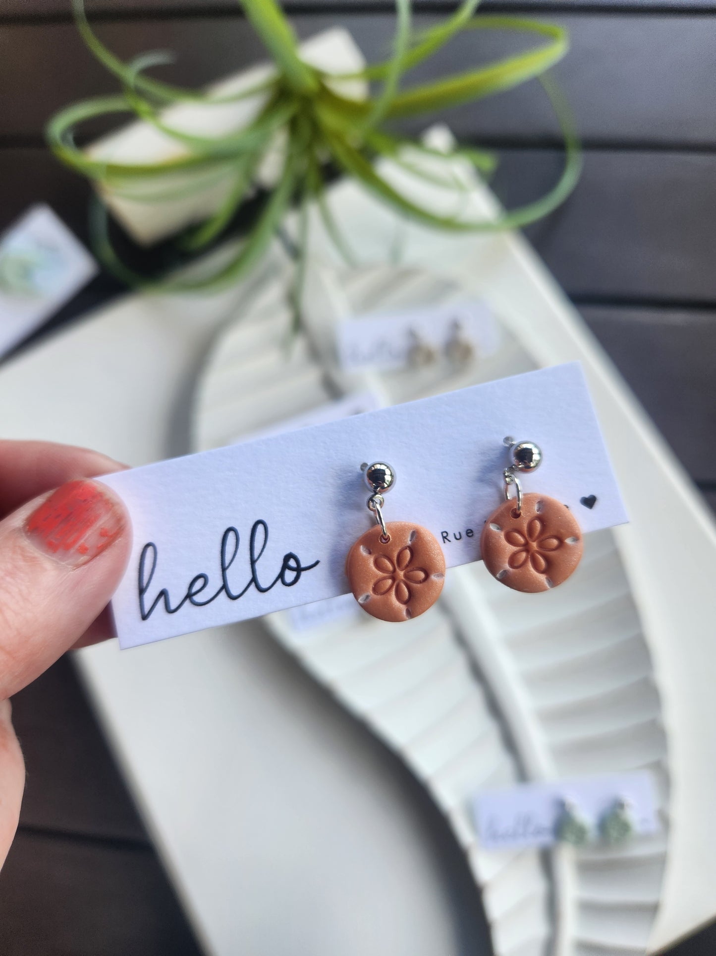 Mini sand dollar earrings