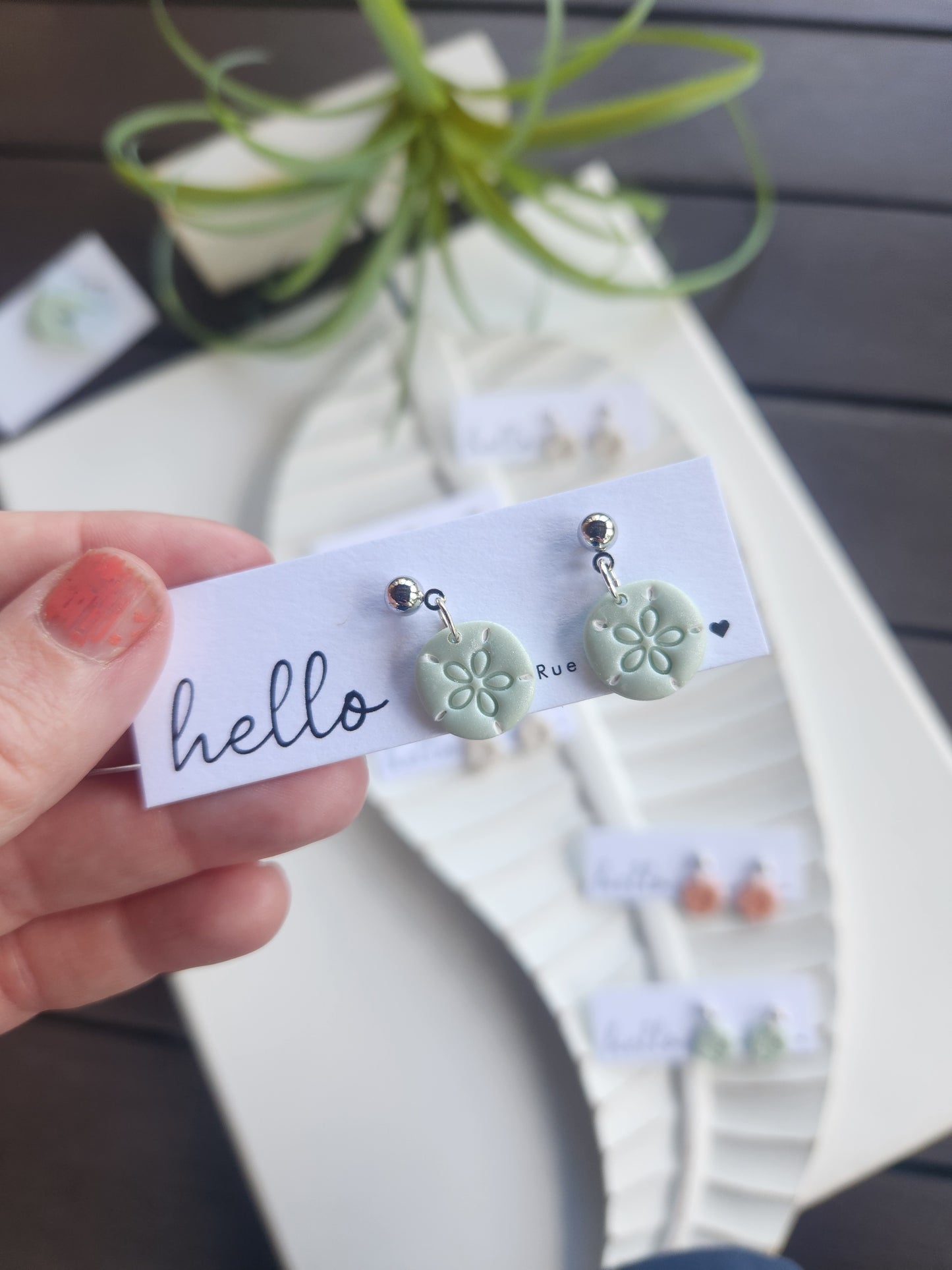 Mini sand dollar earrings