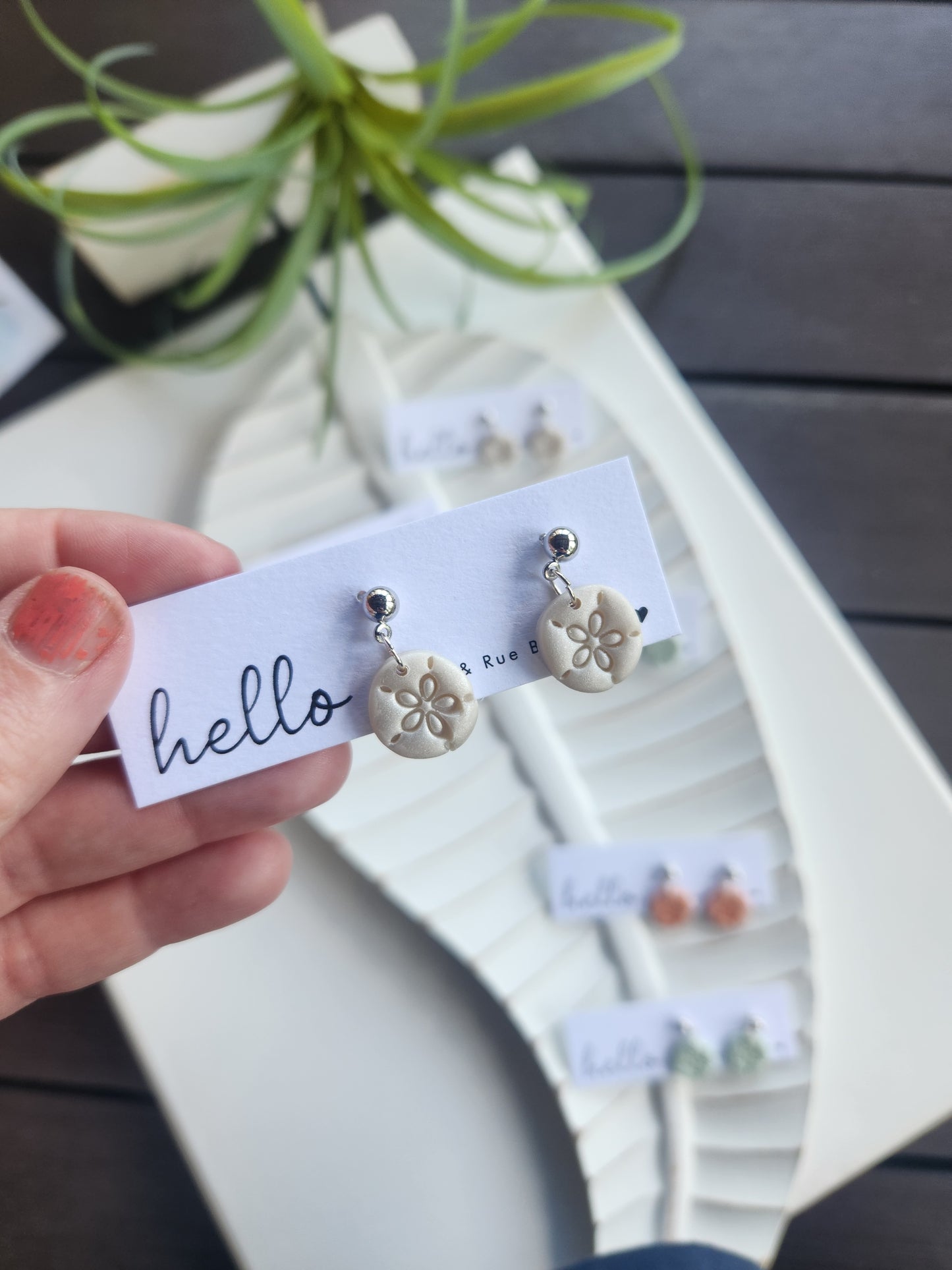 Mini sand dollar earrings