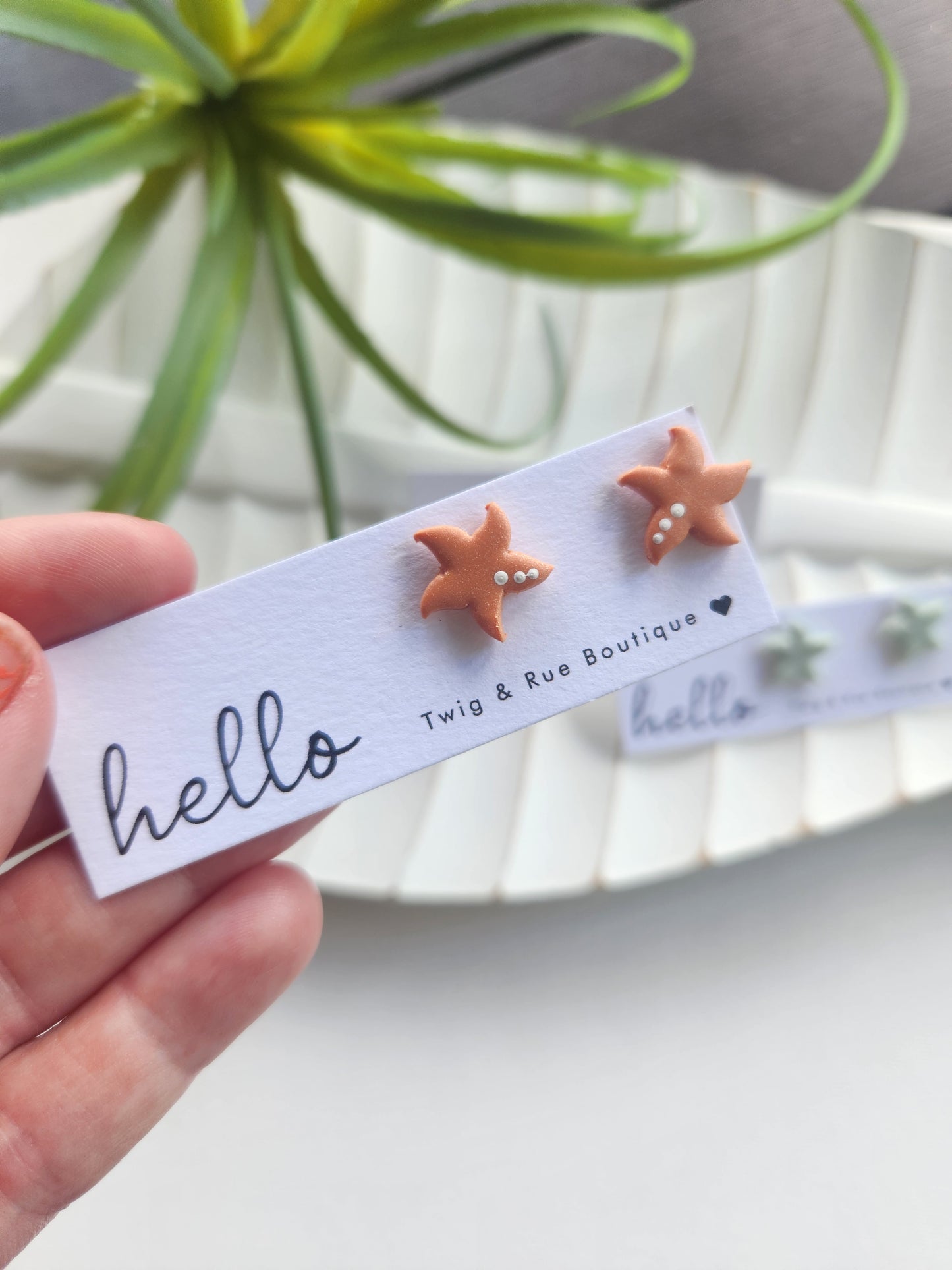 Starfish clay stud