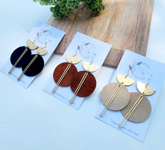 Ryan| Suede leather earring