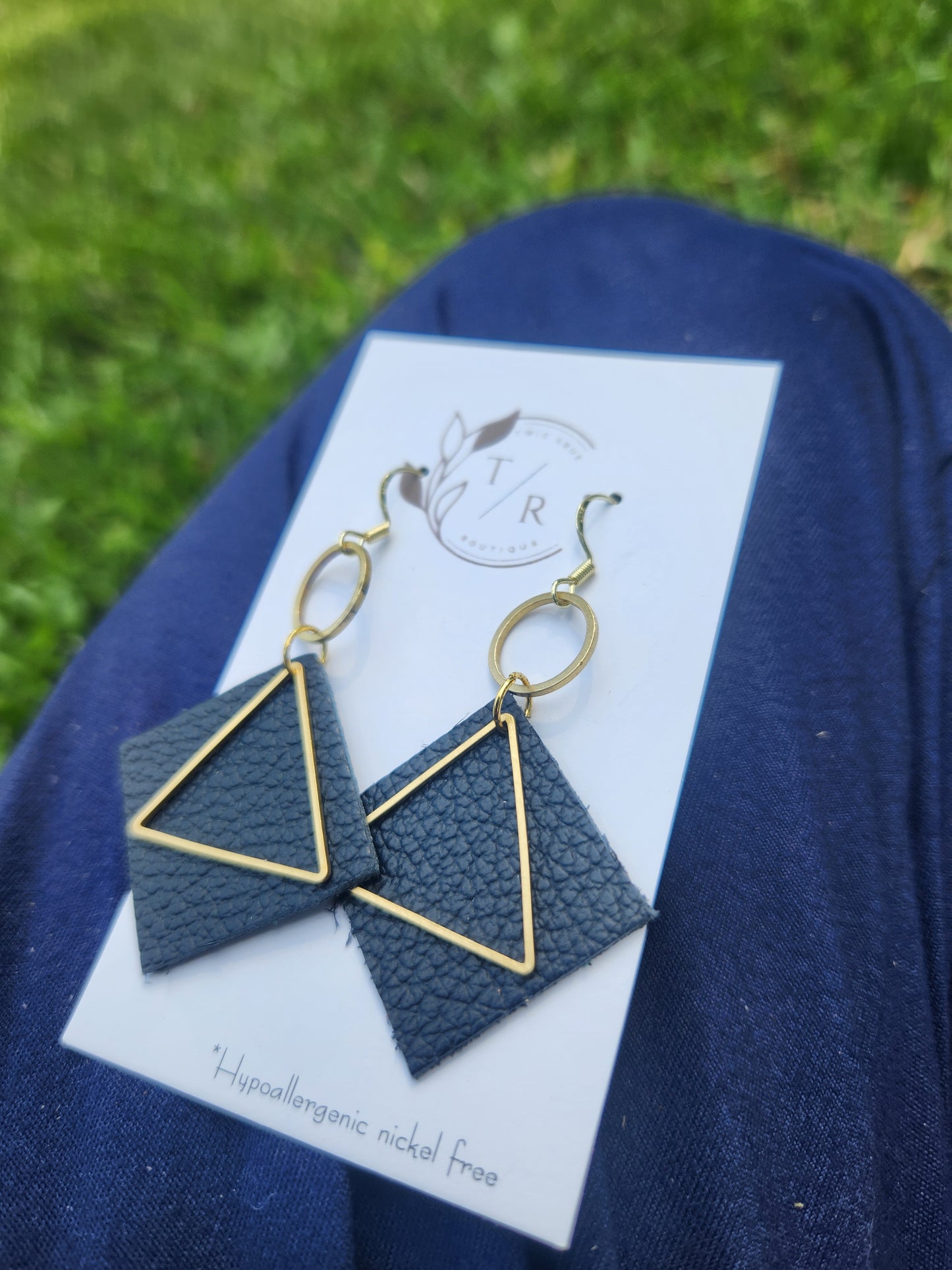 Wren| Geometric genuine leather dangles