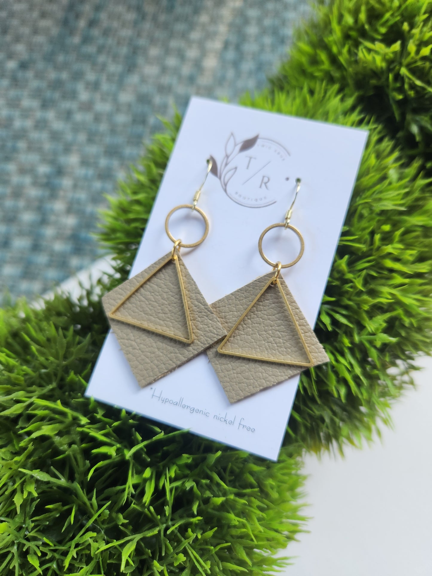 Wren| Geometric genuine leather dangles