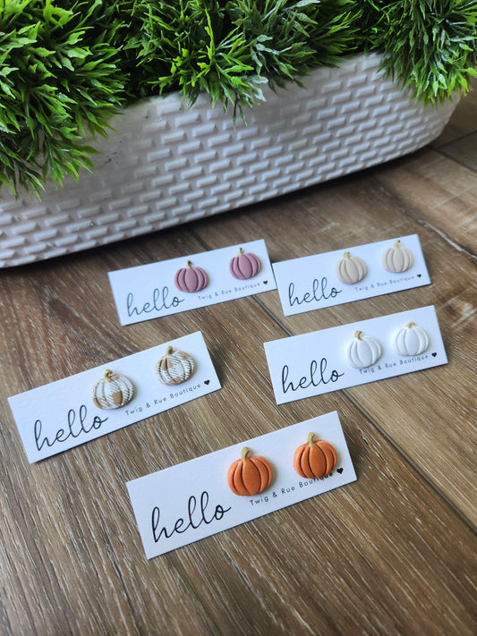 Pumpkin clay studs