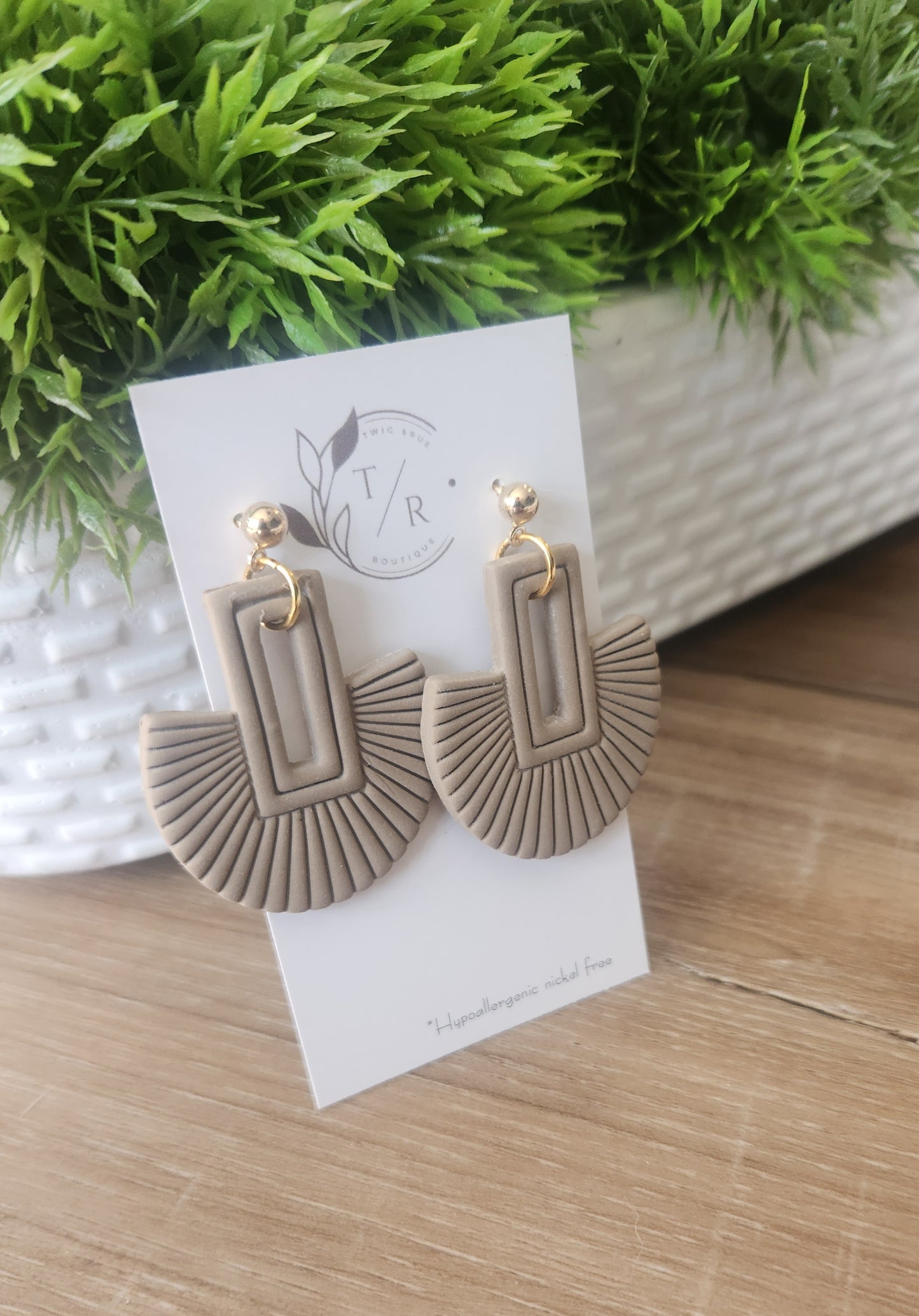 Finley| Embossed Clay dangles