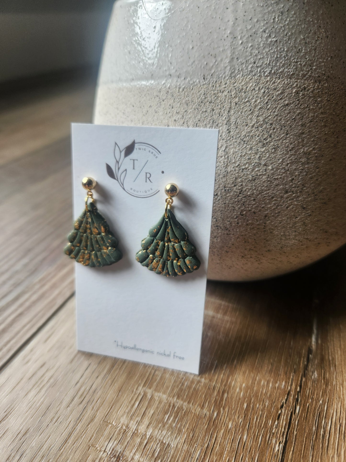 Clay Christmas tree dangles