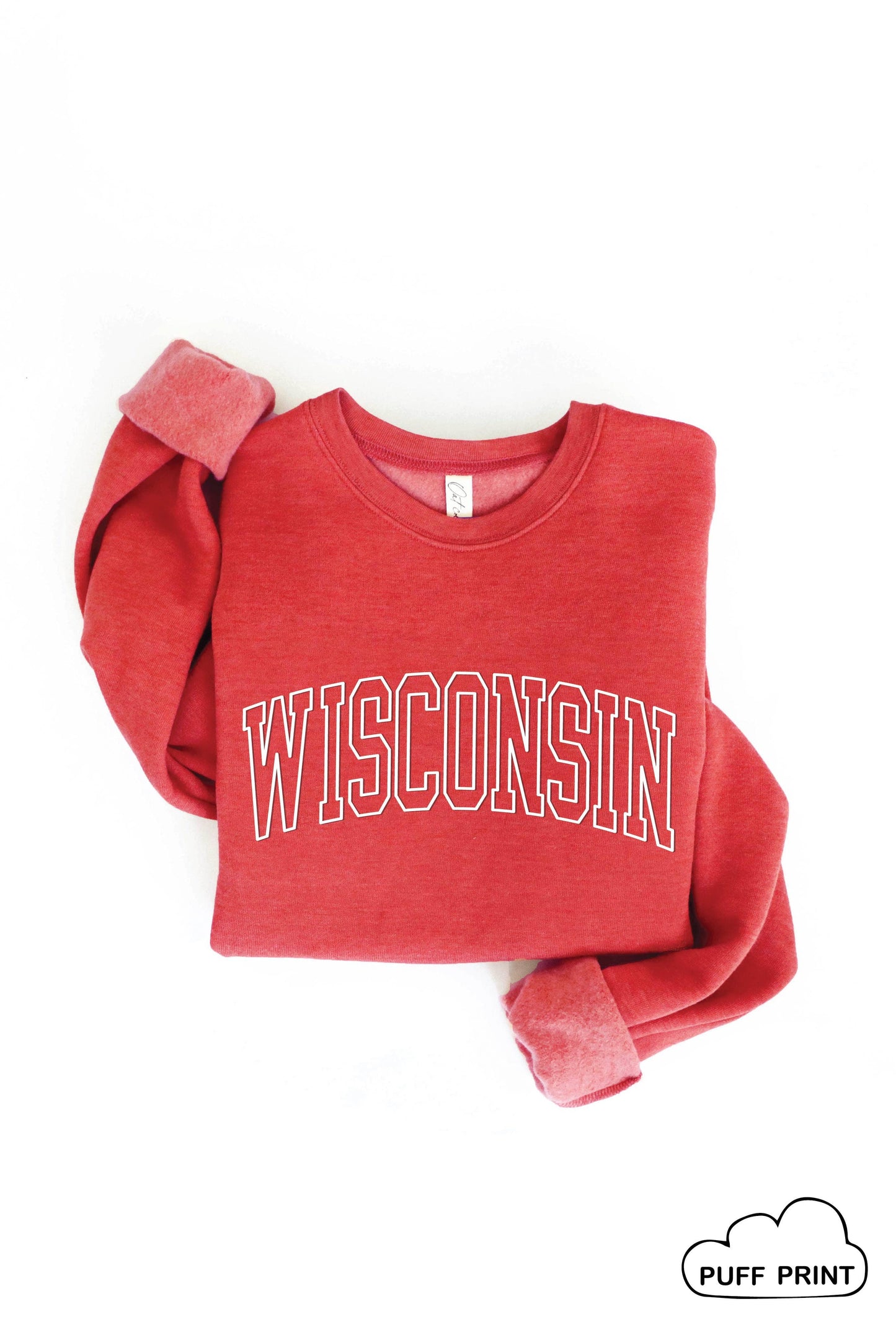 WISCONSIN Sweatshirt: CRANBERRY