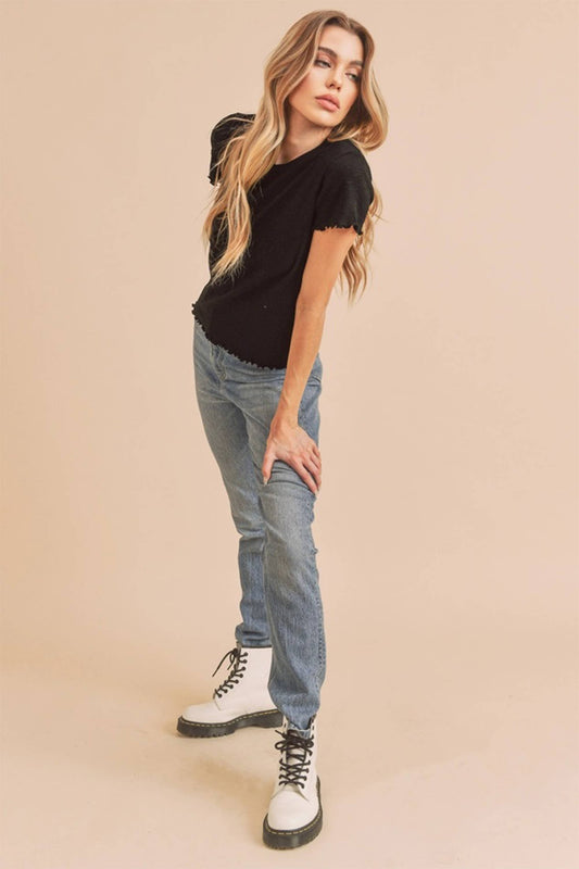 Perfect Ruffle sleeve T