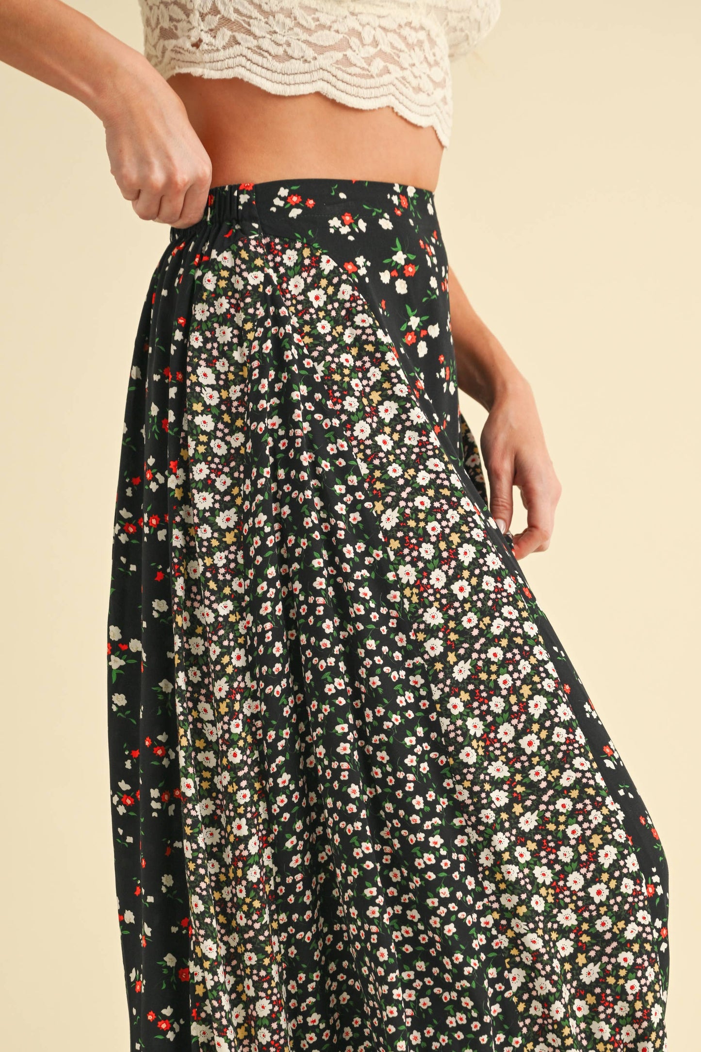 Black Floral Maxi Skirt