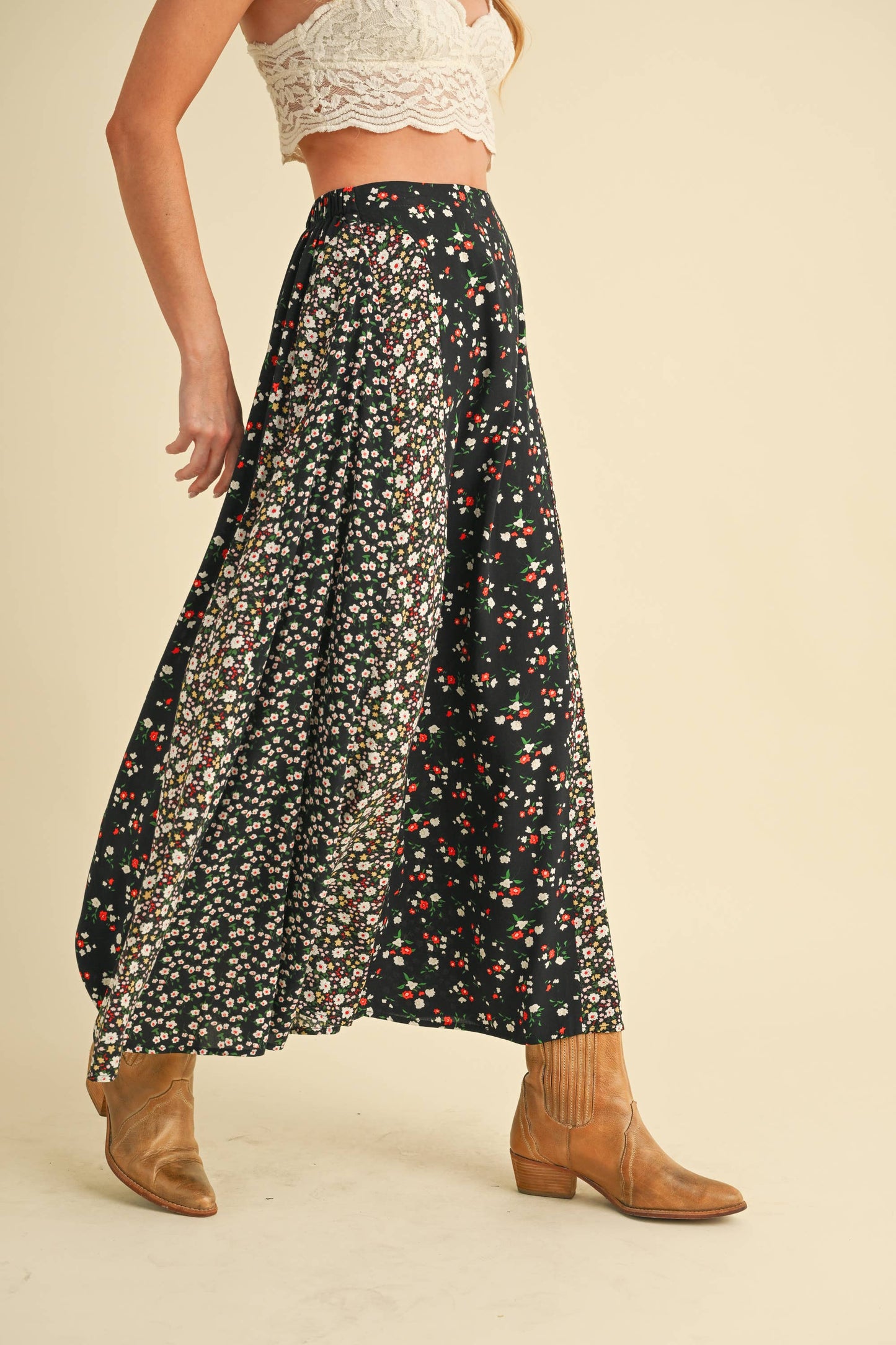 Black Floral Maxi Skirt