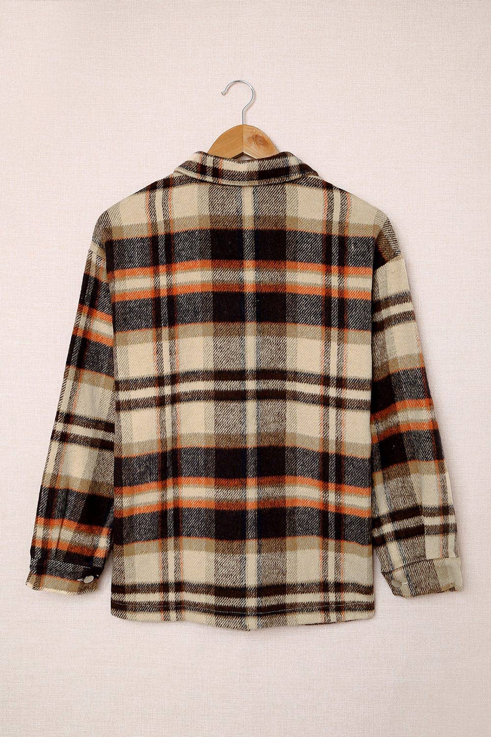 Plaid Long Sleeve Pocketed Button Shacket