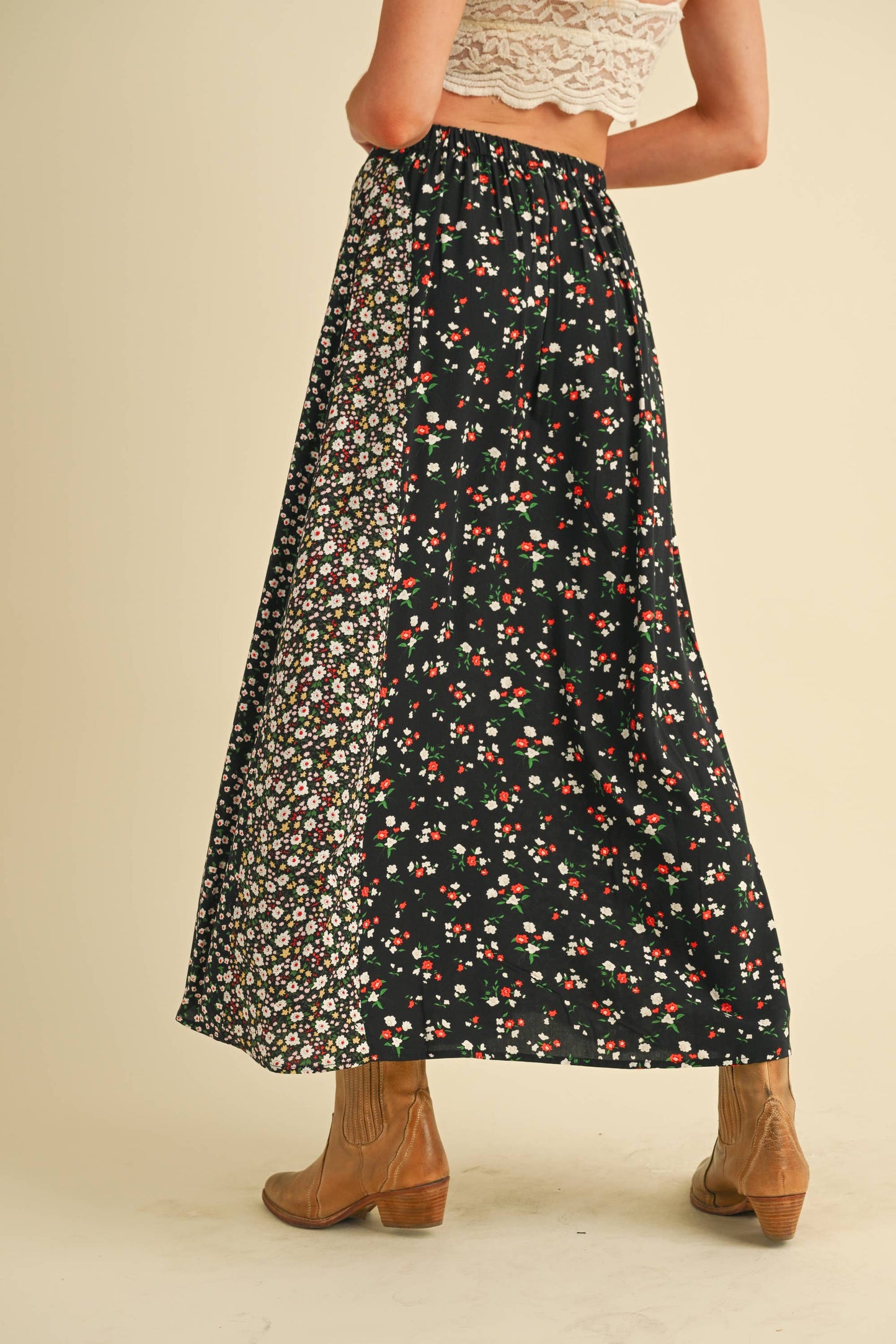 Black Floral Maxi Skirt