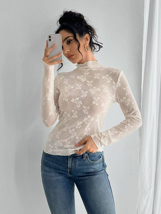 Mesh bowlong sleeve L