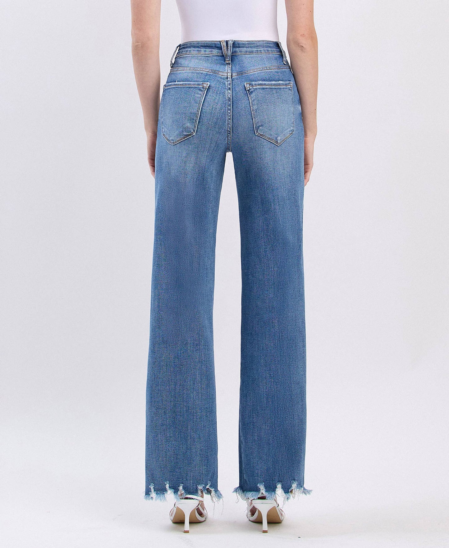 Vervet Tummy Control Raw Hem Jeans