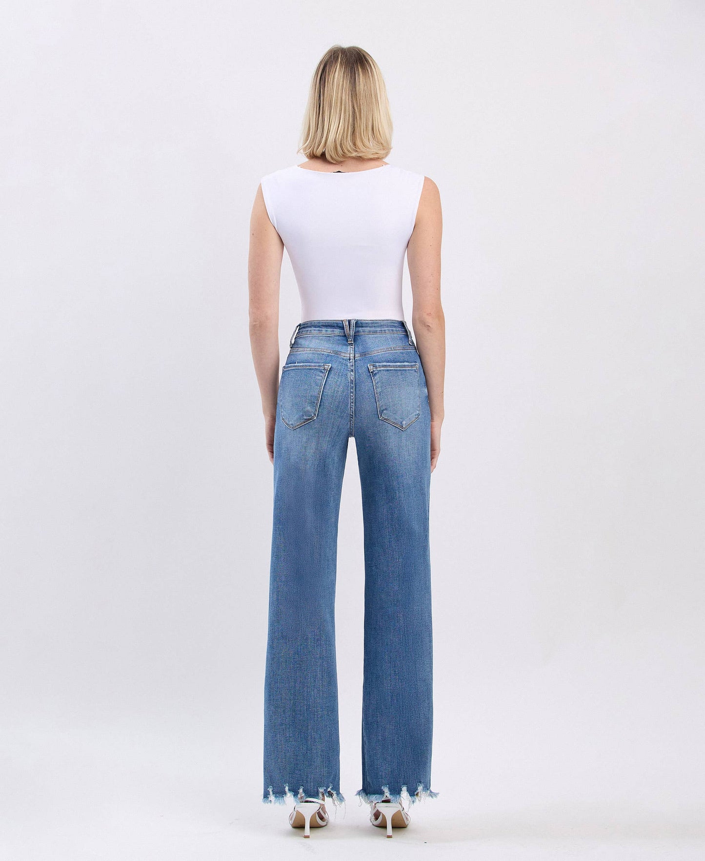 Vervet Tummy Control Raw Hem Jeans