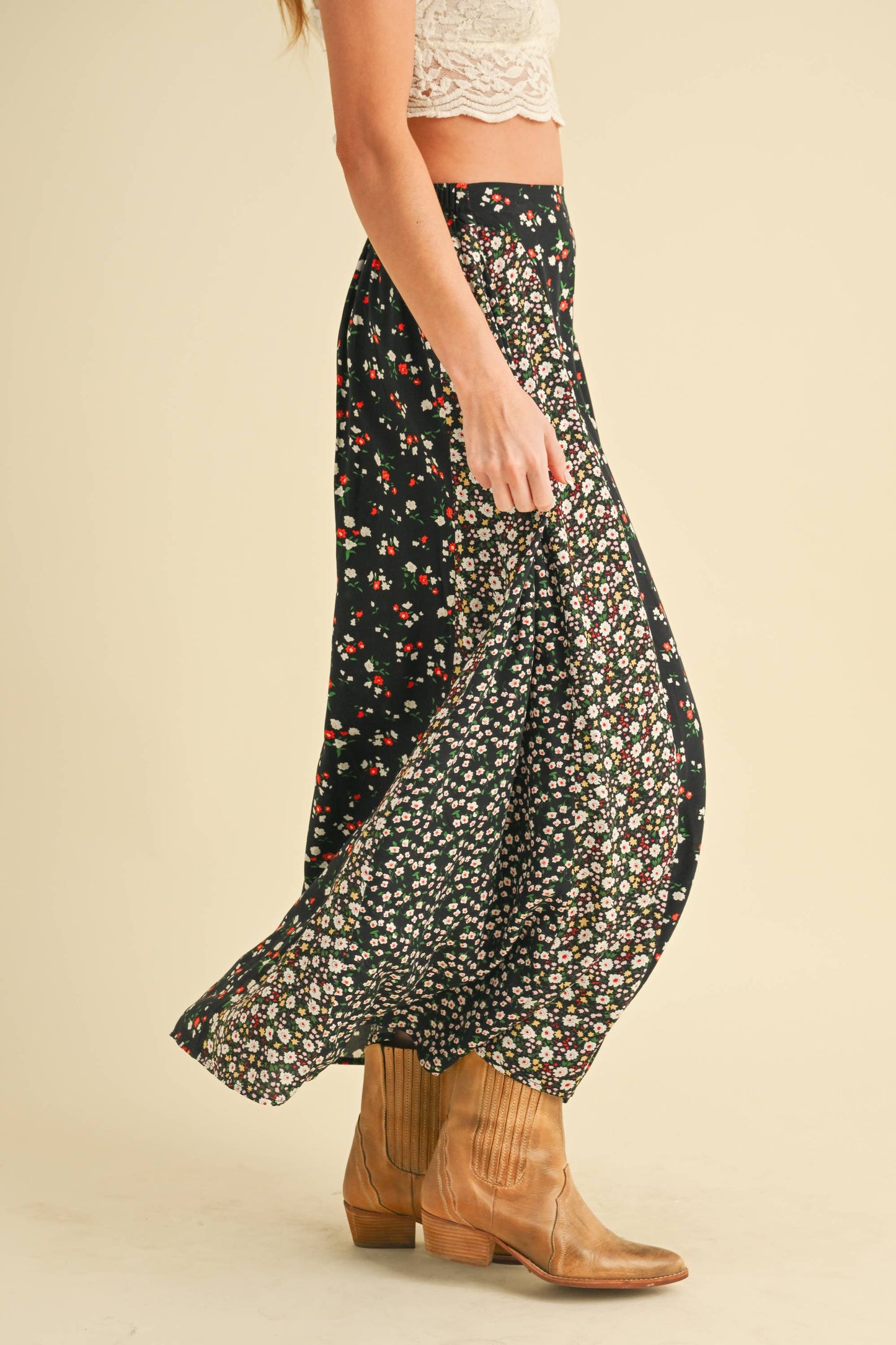 Black Floral Maxi Skirt