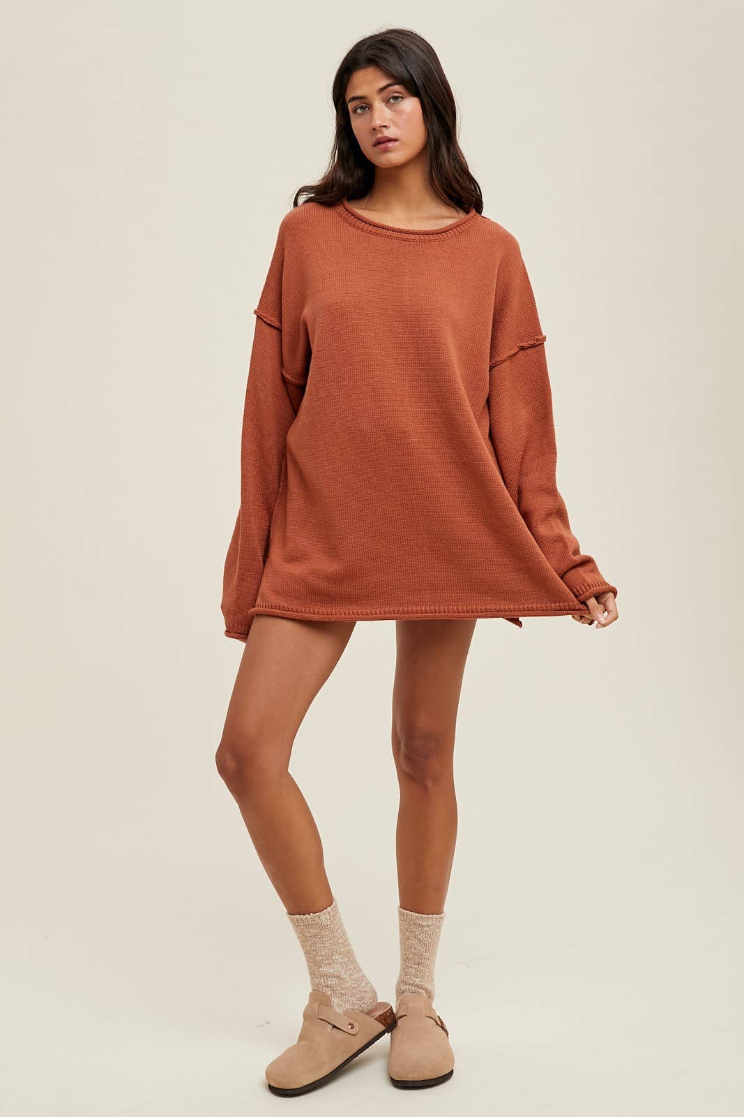 Pullover Sweater- Brick