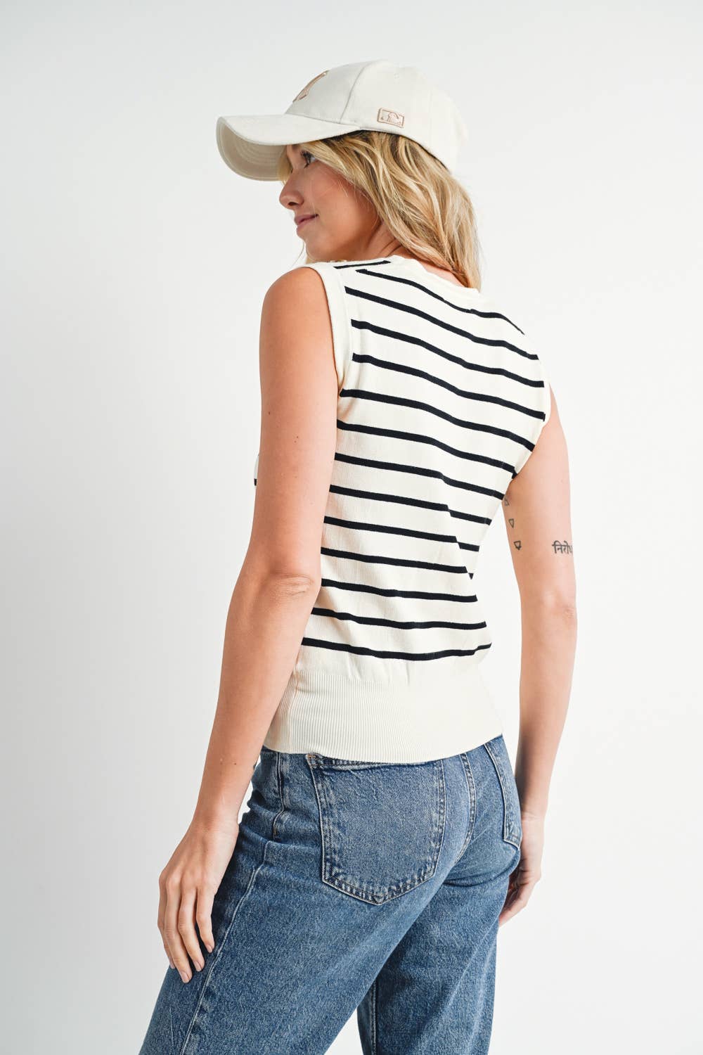 STRIPED KNIT TANK TOP