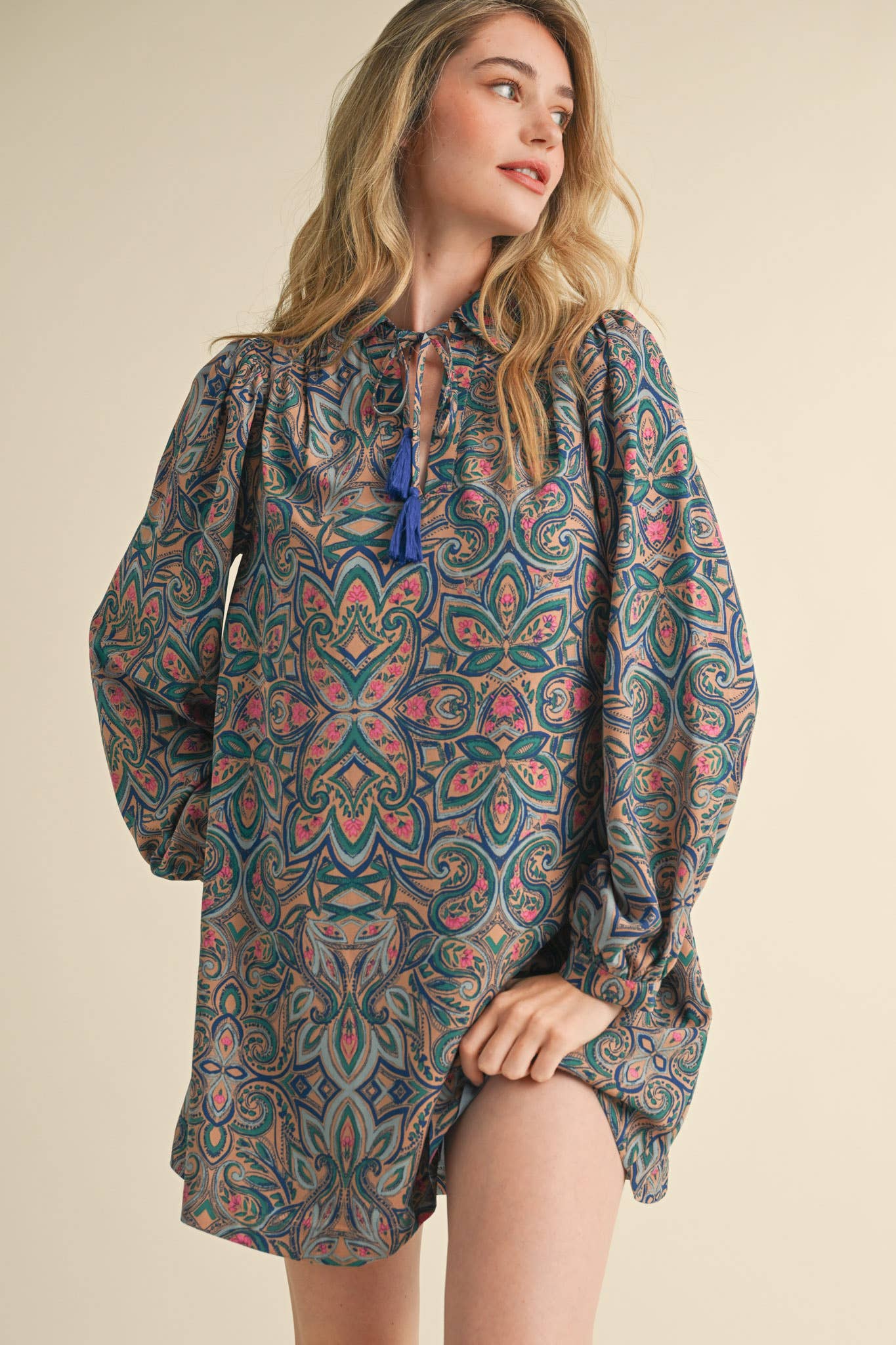 Printed mini dress