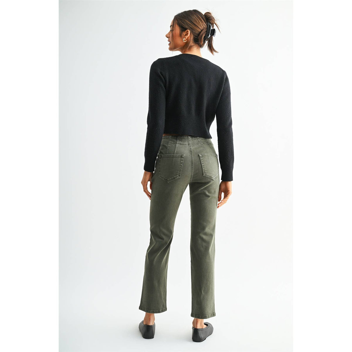 Mica denim MID-RISE STRAIGHT Jean VERDANT GREEN