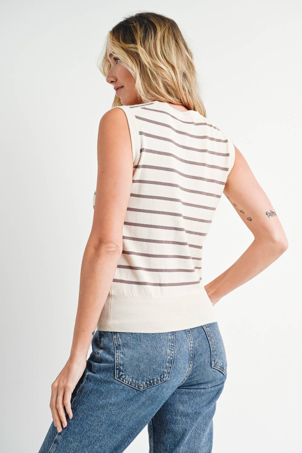 STRIPED KNIT TANK TOP