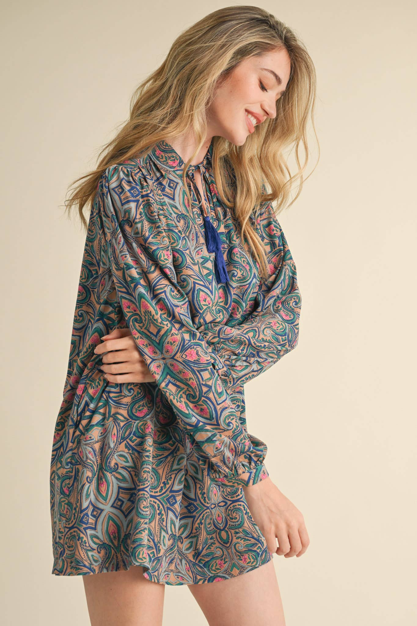 Printed mini dress