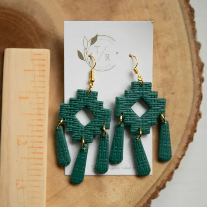 Aztec| Clay statement earring