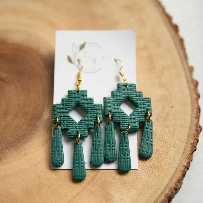 Aztec| Clay statement earring